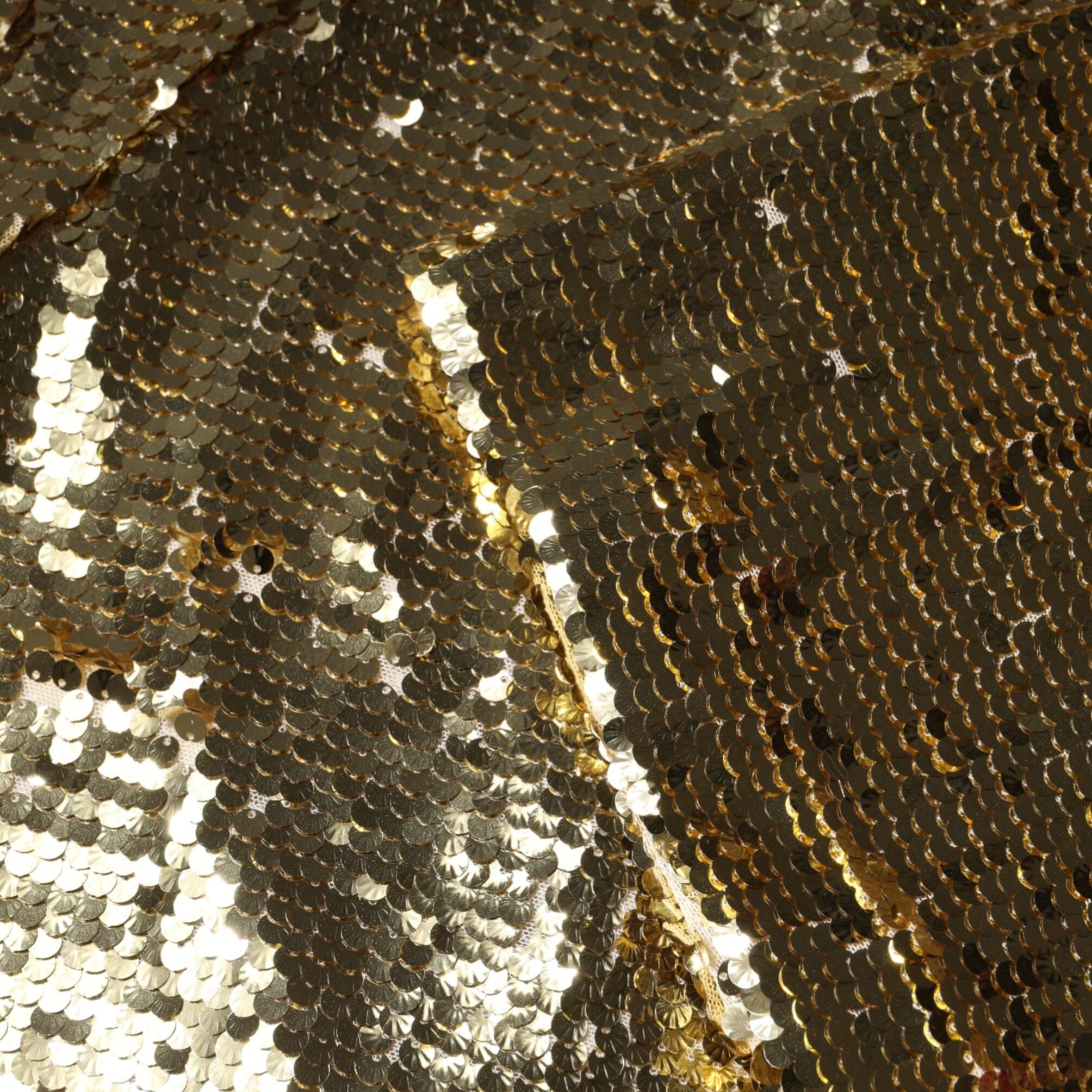 Dolce & Gabbana Gold Sequin Long Sleeve Mini Dress