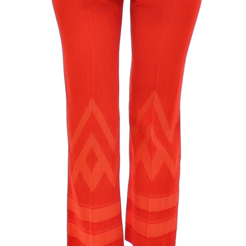 Versace Collection Red Pants Cropped 3/4 Short Nude Capri Pants