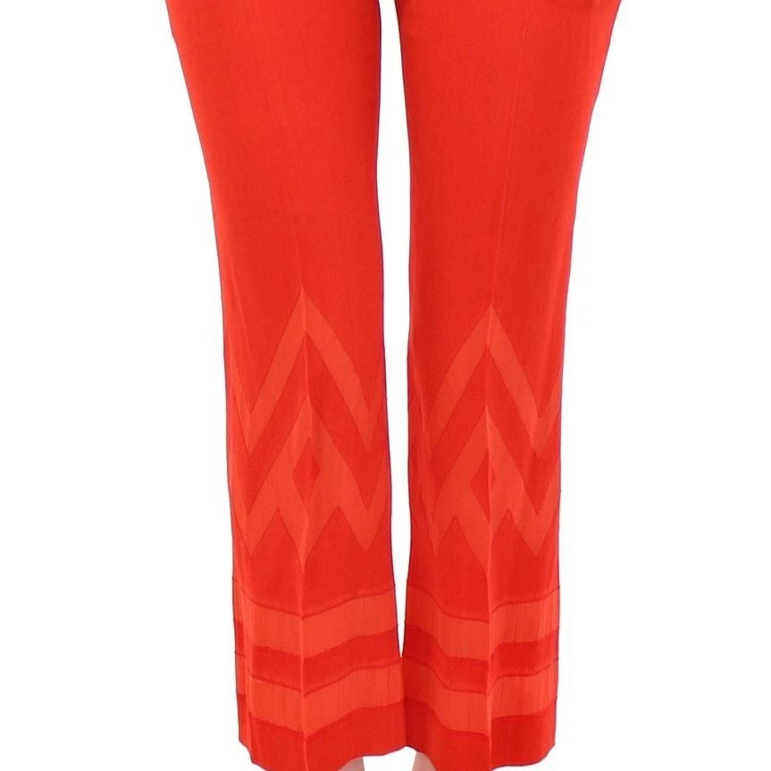 Versace Collection Red Pants Cropped 3/4 Short Nude Capri Pants
