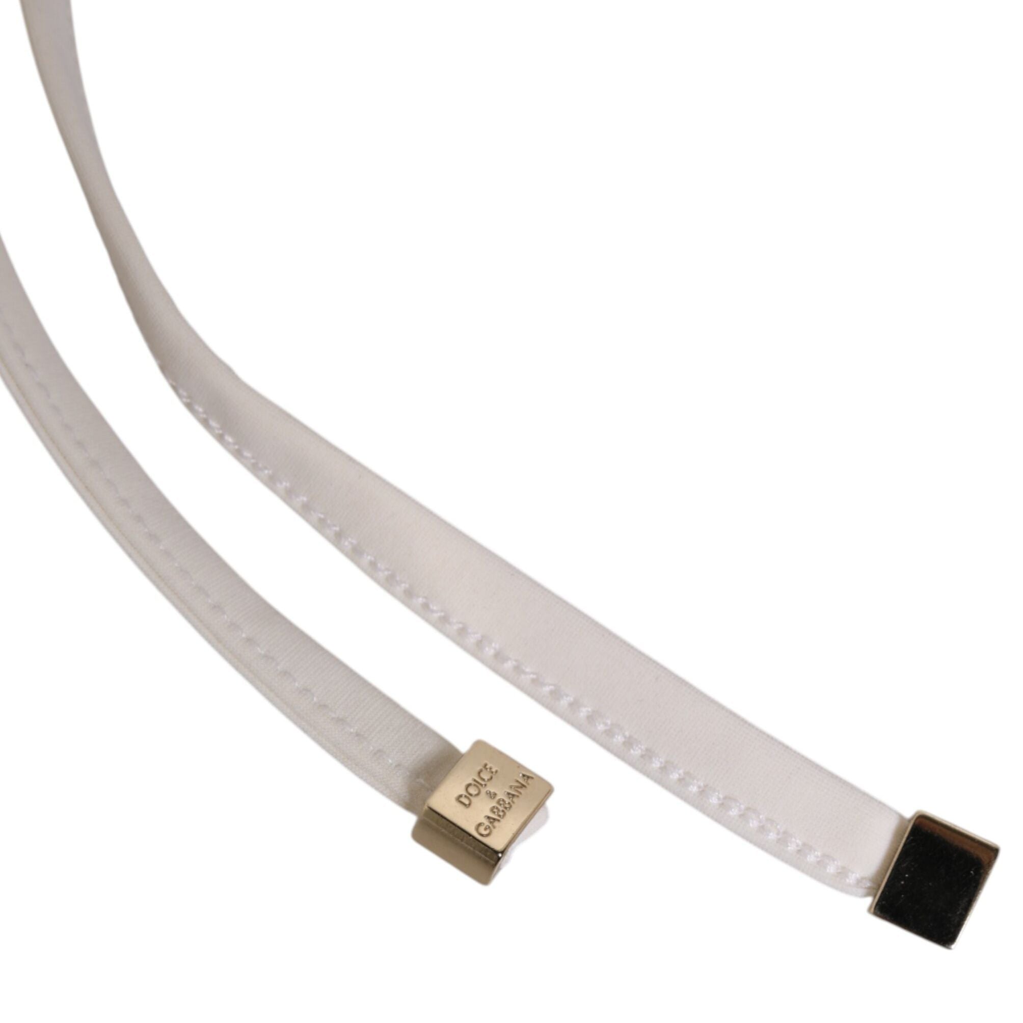 Dolce & Gabbana White Yellow Stripe Tie Side Logo Underwear