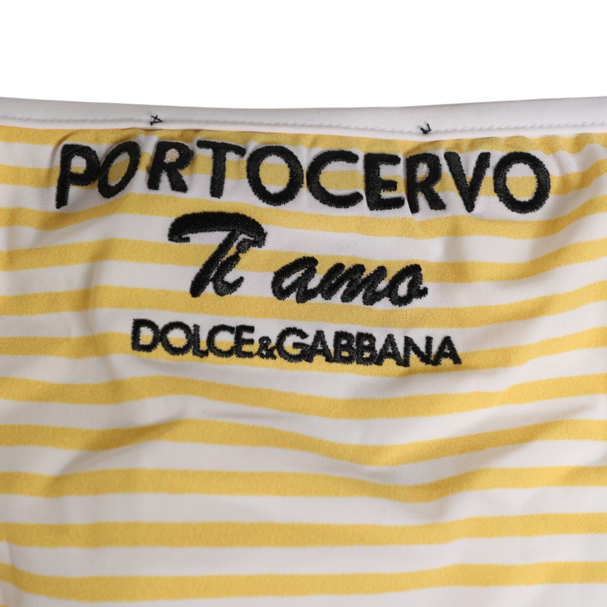 Dolce & Gabbana White Yellow Stripe Tie Side Logo Underwear