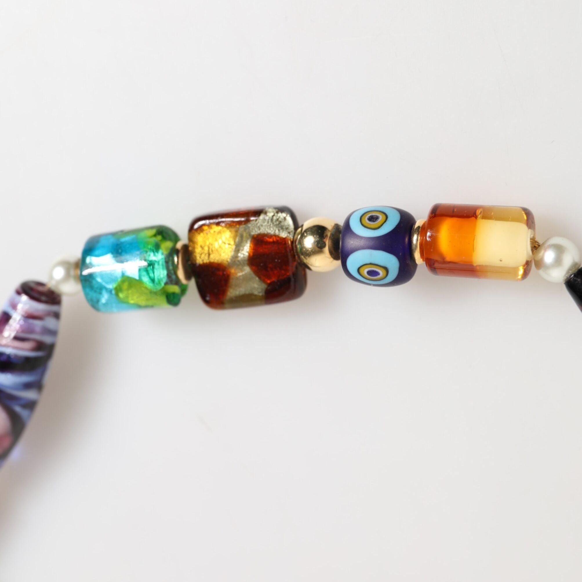 Dolce & Gabbana Multicolor Murano Glass Beads Brass Women Jewelry Necklace