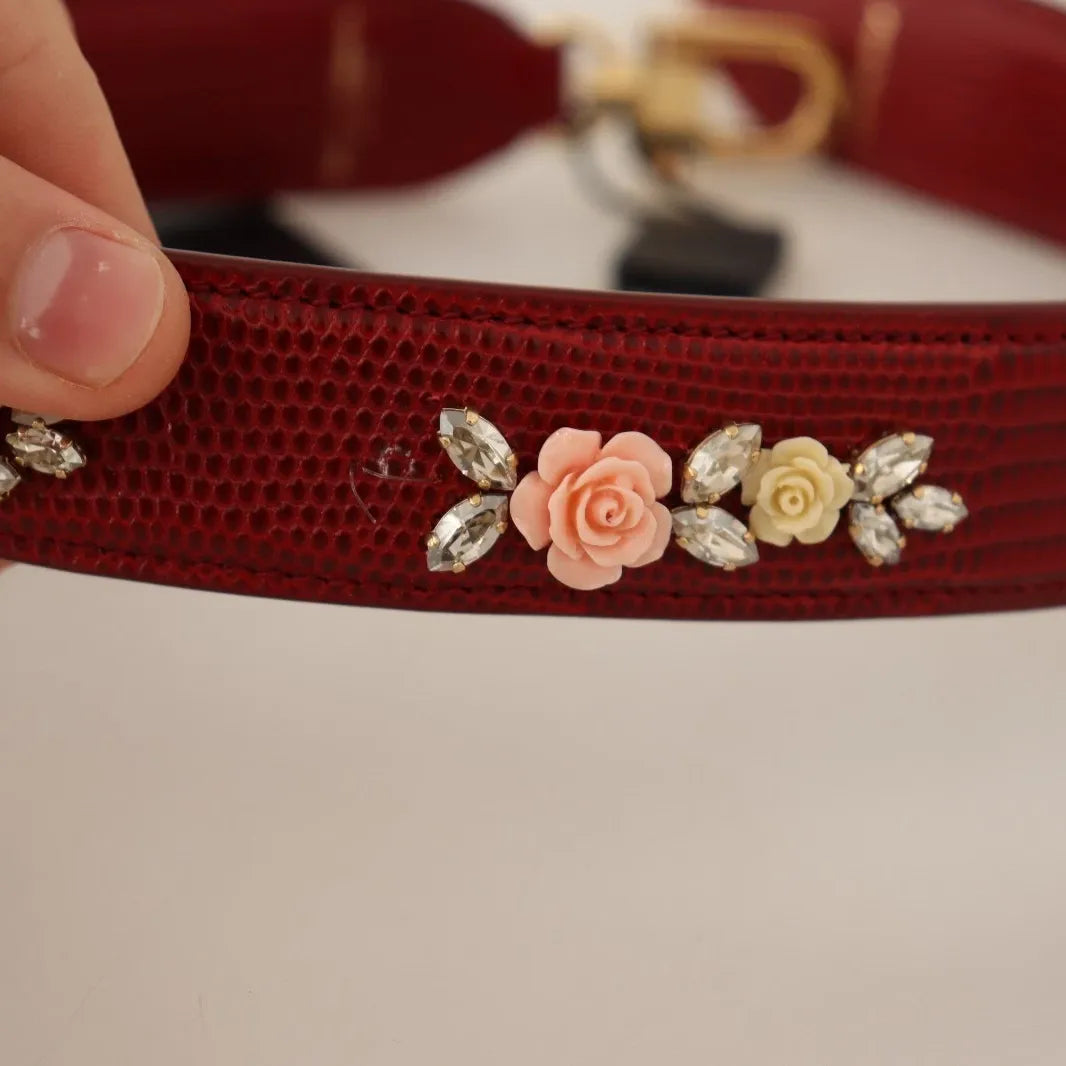 Dolce & Gabbana Floral Crystals Exotic Shoulder Strap Bag Accessory