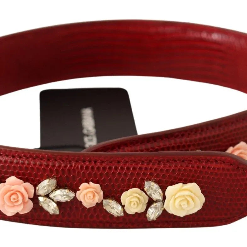 Dolce & Gabbana Floral Crystals Exotic Shoulder Strap Bag Accessory