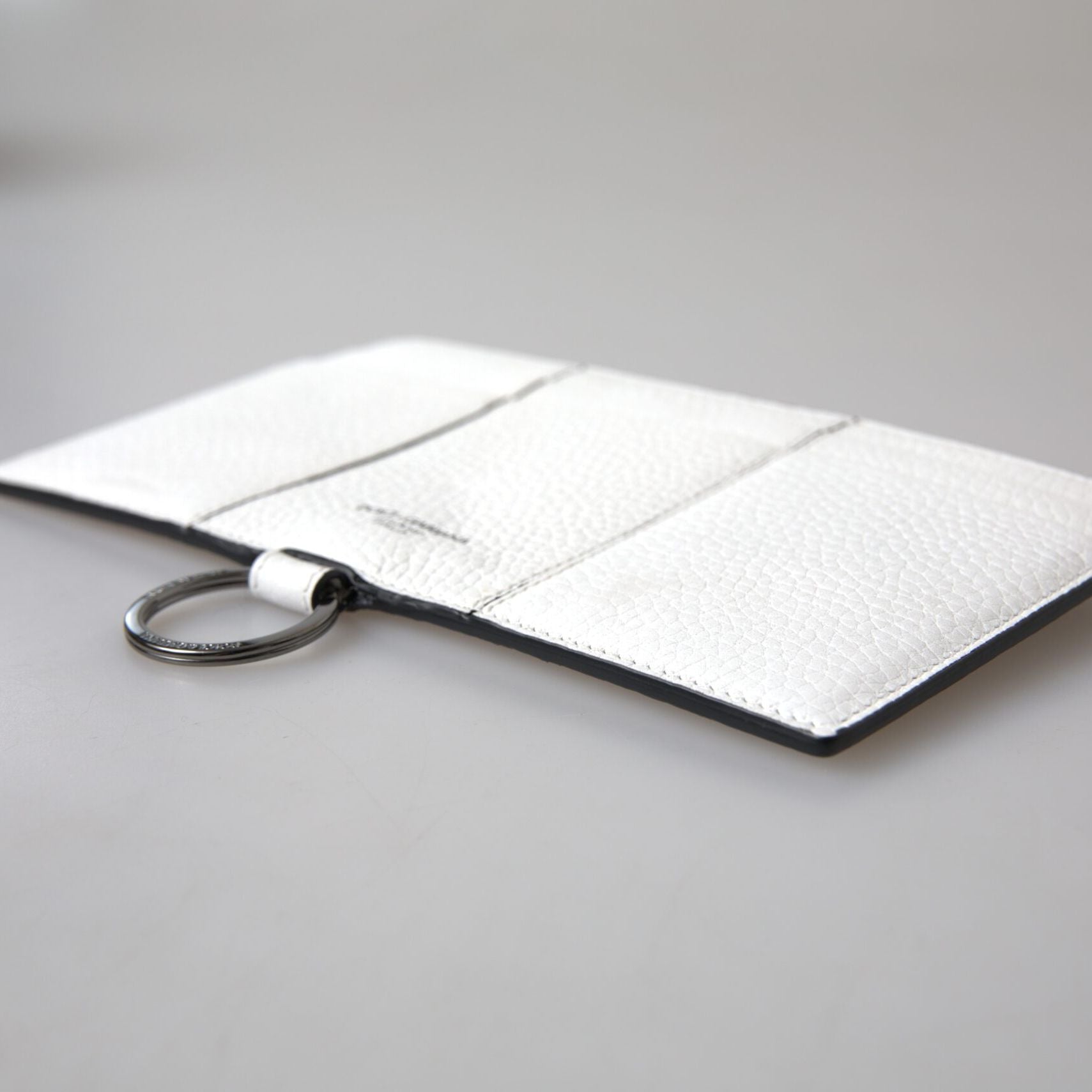 Dolce & Gabbana White Calfskin Leather Large Crossbody Card Holder Wallet
