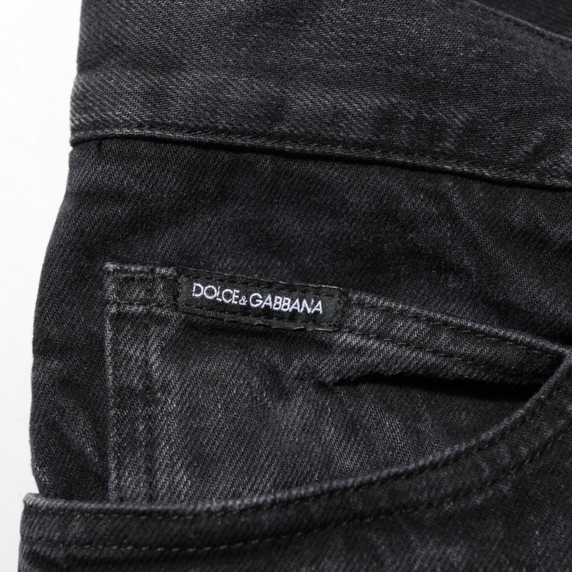 Dolce & Gabbana Black Washed Cotton Skinny Men Denim Jeans