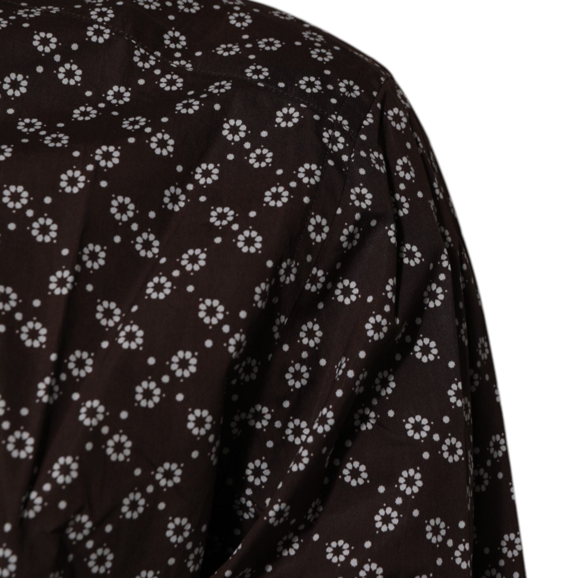 Dolce & Gabbana BrownFloral Collared GOLD Formal Dress Shirt