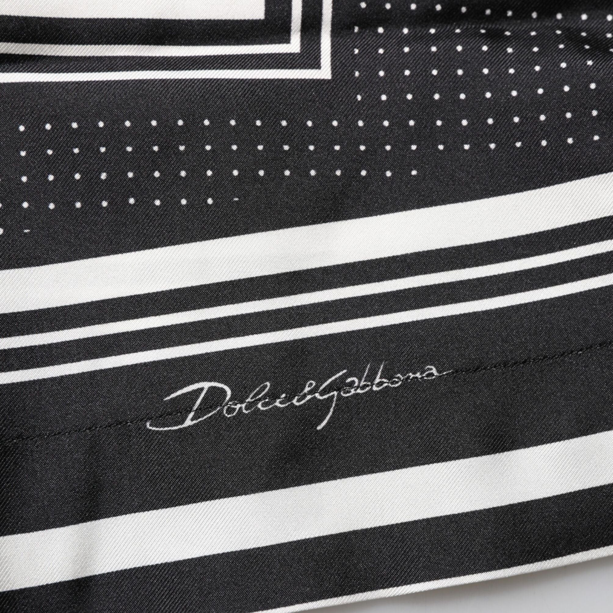 Dolce & Gabbana Black White StripeDot Print Casual Polo Shirt