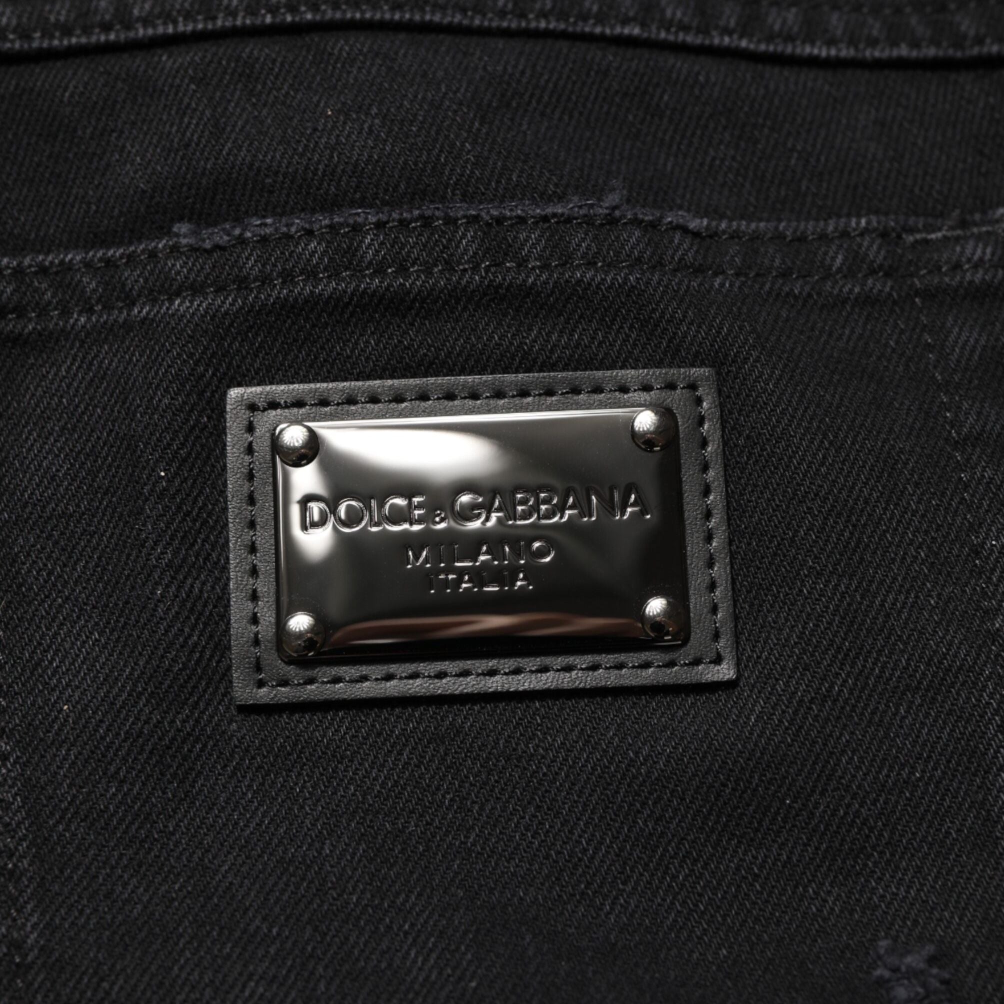 Dolce & Gabbana Black Cotton Regular Denim Men Trouser Jeans
