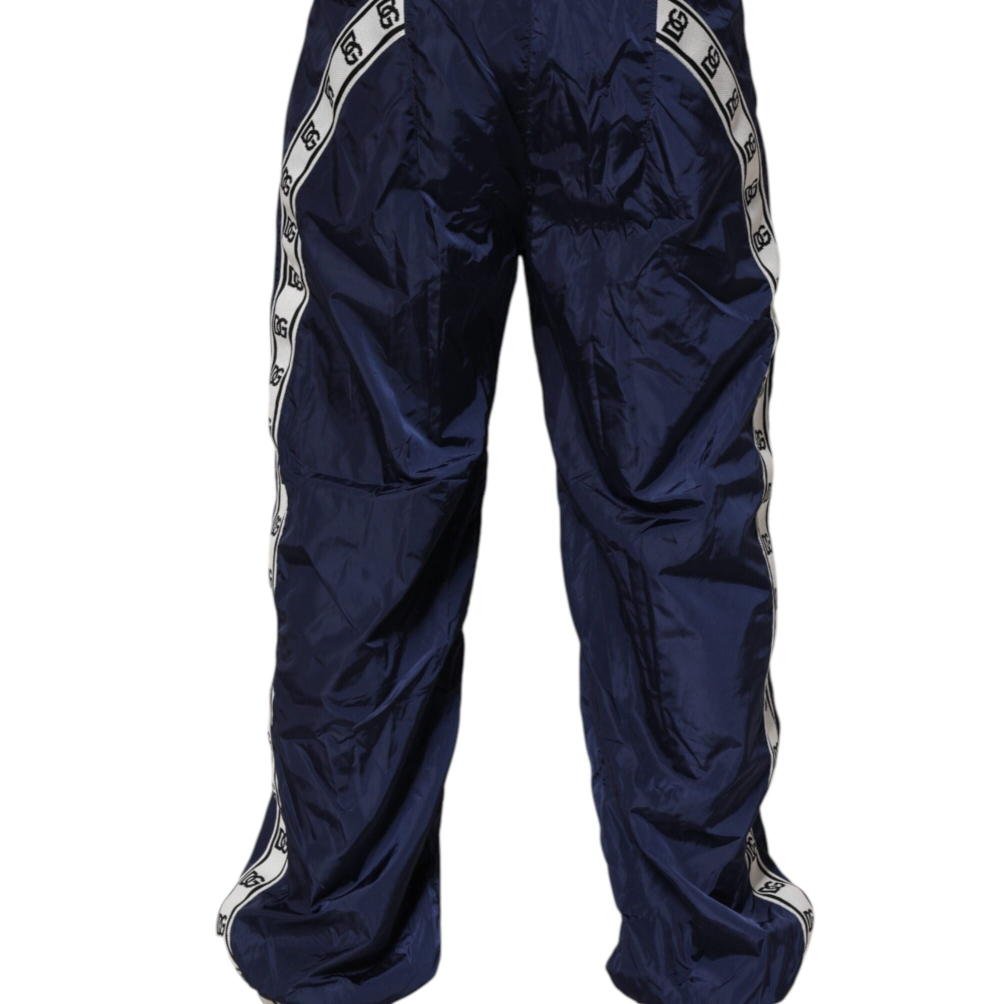 Dolce & Gabbana Blue Nylon Straight Jogger Sweatpants Pants