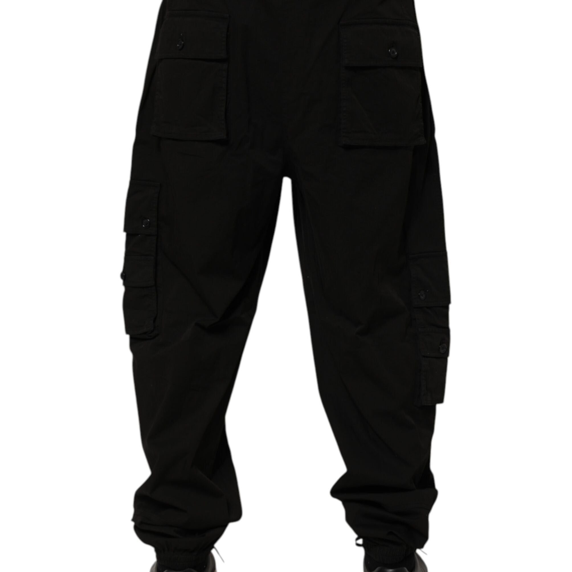 Dolce & Gabbana Black Cotton Cargo Jogger Sweatpants Pants