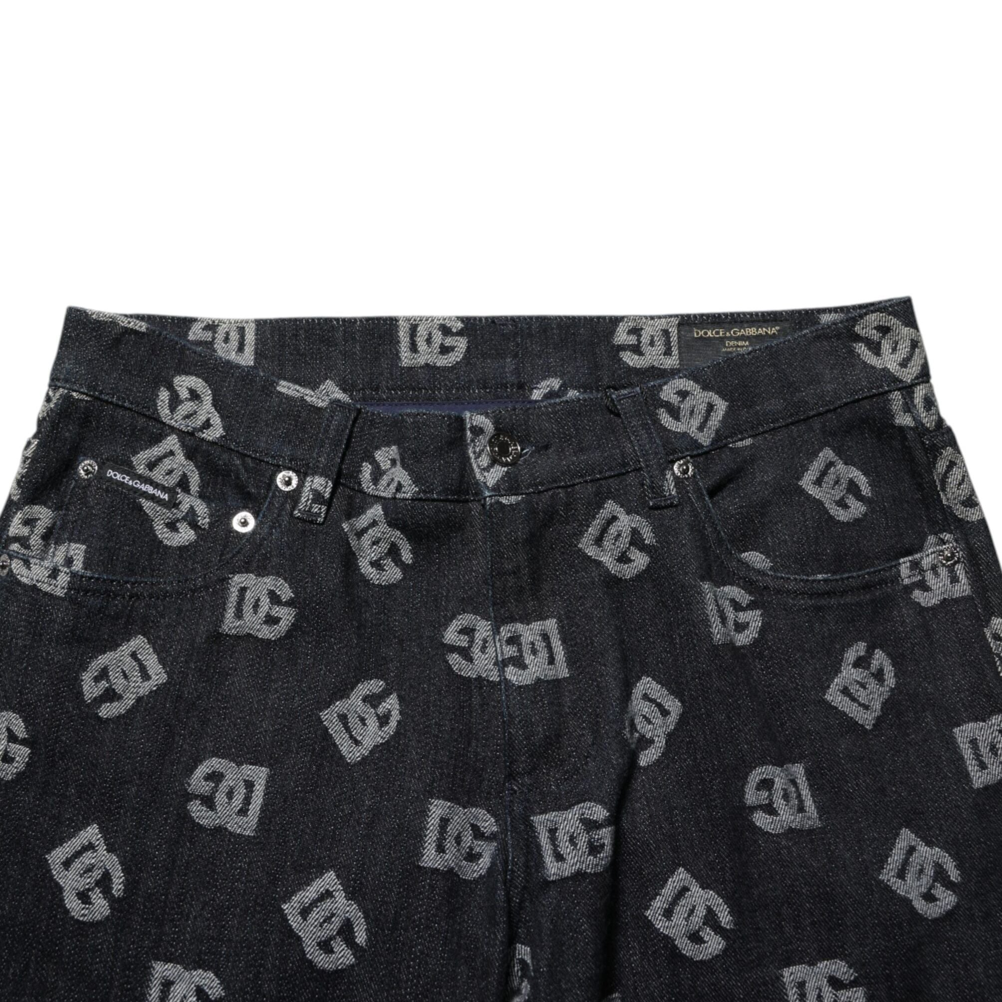 Dolce & Gabbana Black DG Monogram Cotton Skinny Denim Jeans