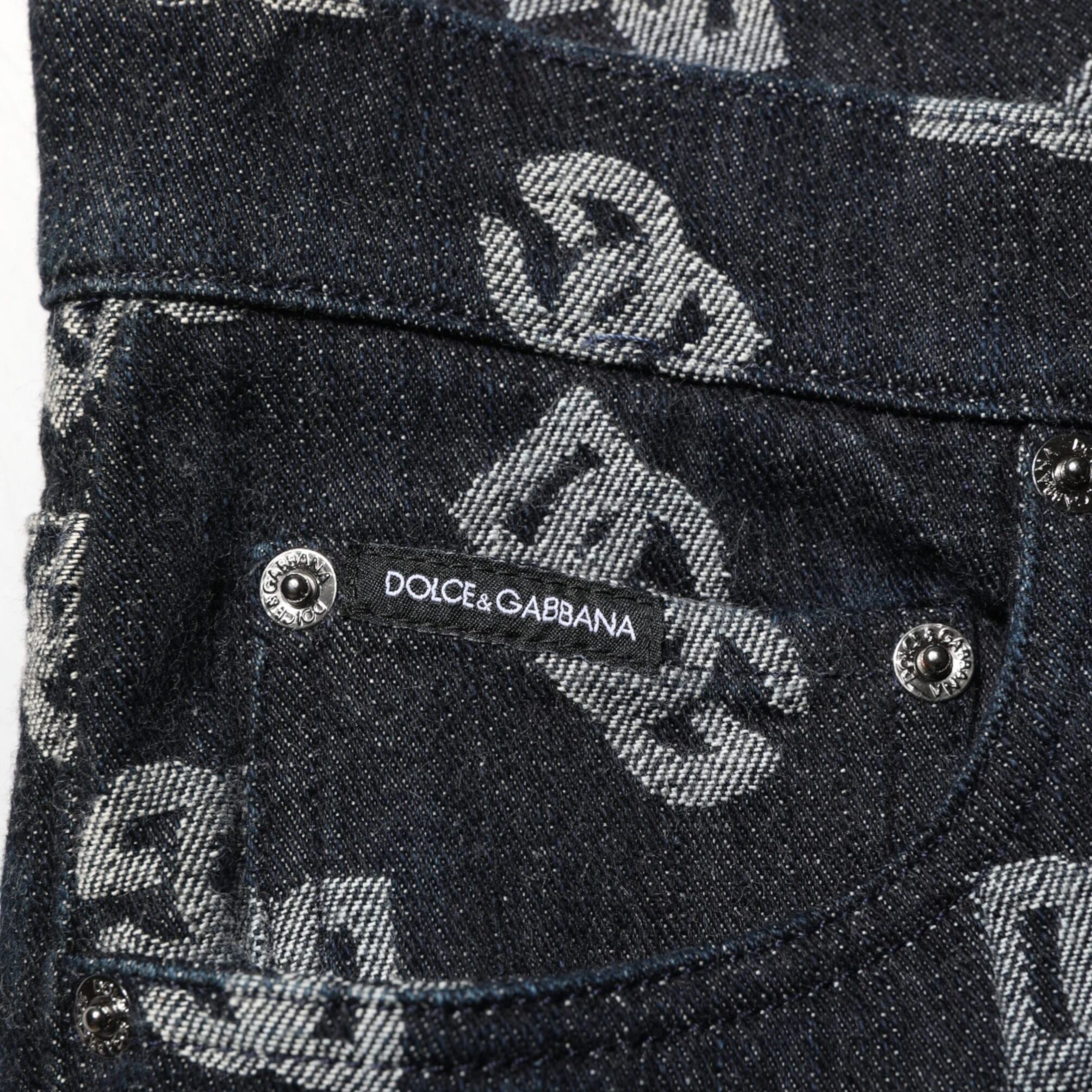 Dolce & Gabbana Black DG Monogram Cotton Skinny Denim Jeans