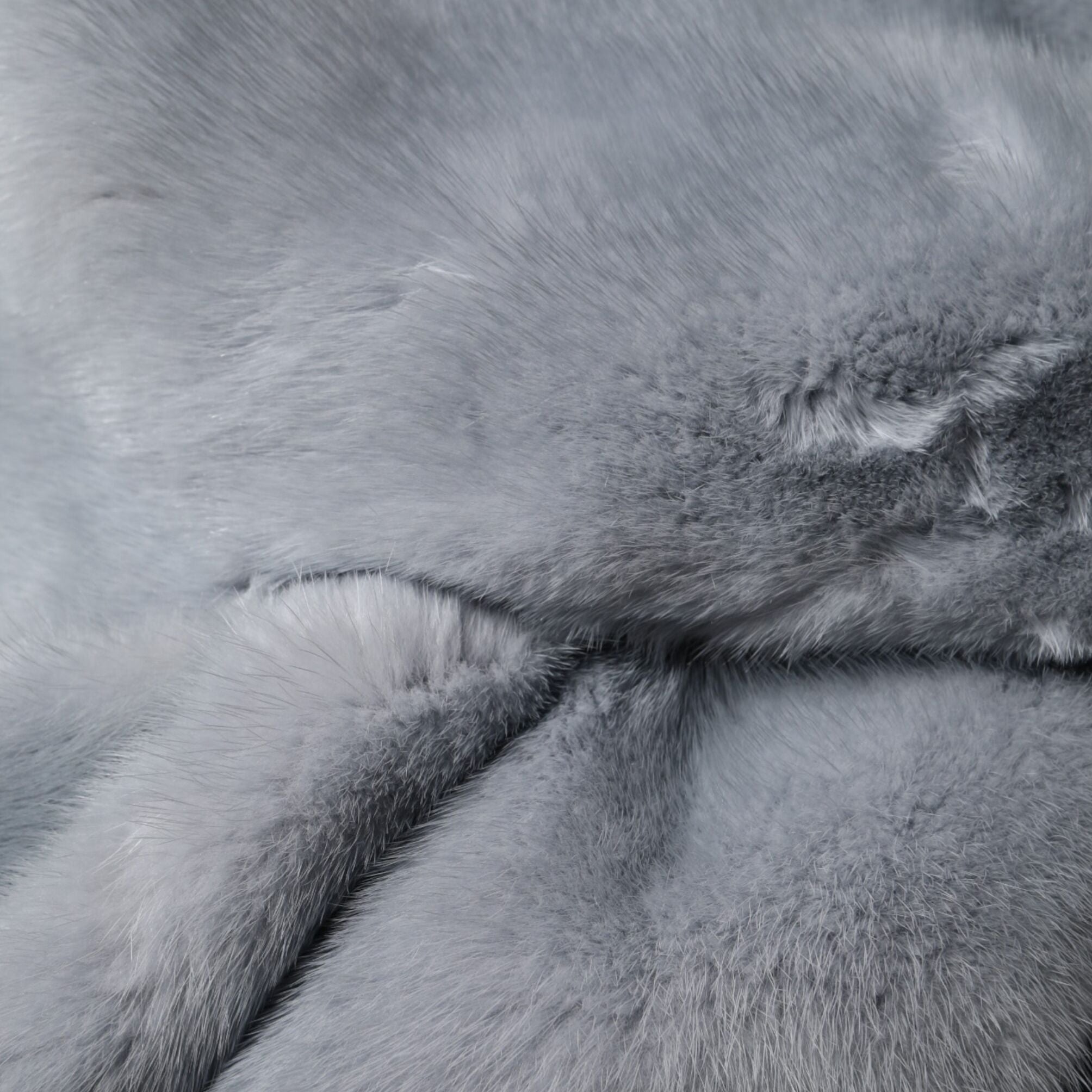 Dolce & Gabbana Powder Blue Mink Fur Neck Warmer Scarf