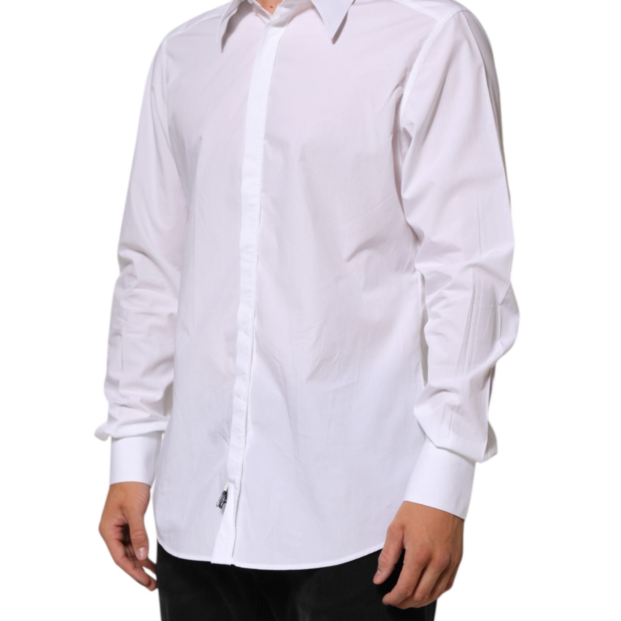 Dolce & Gabbana White Cotton MARTINI Men Formal Dress Shirt