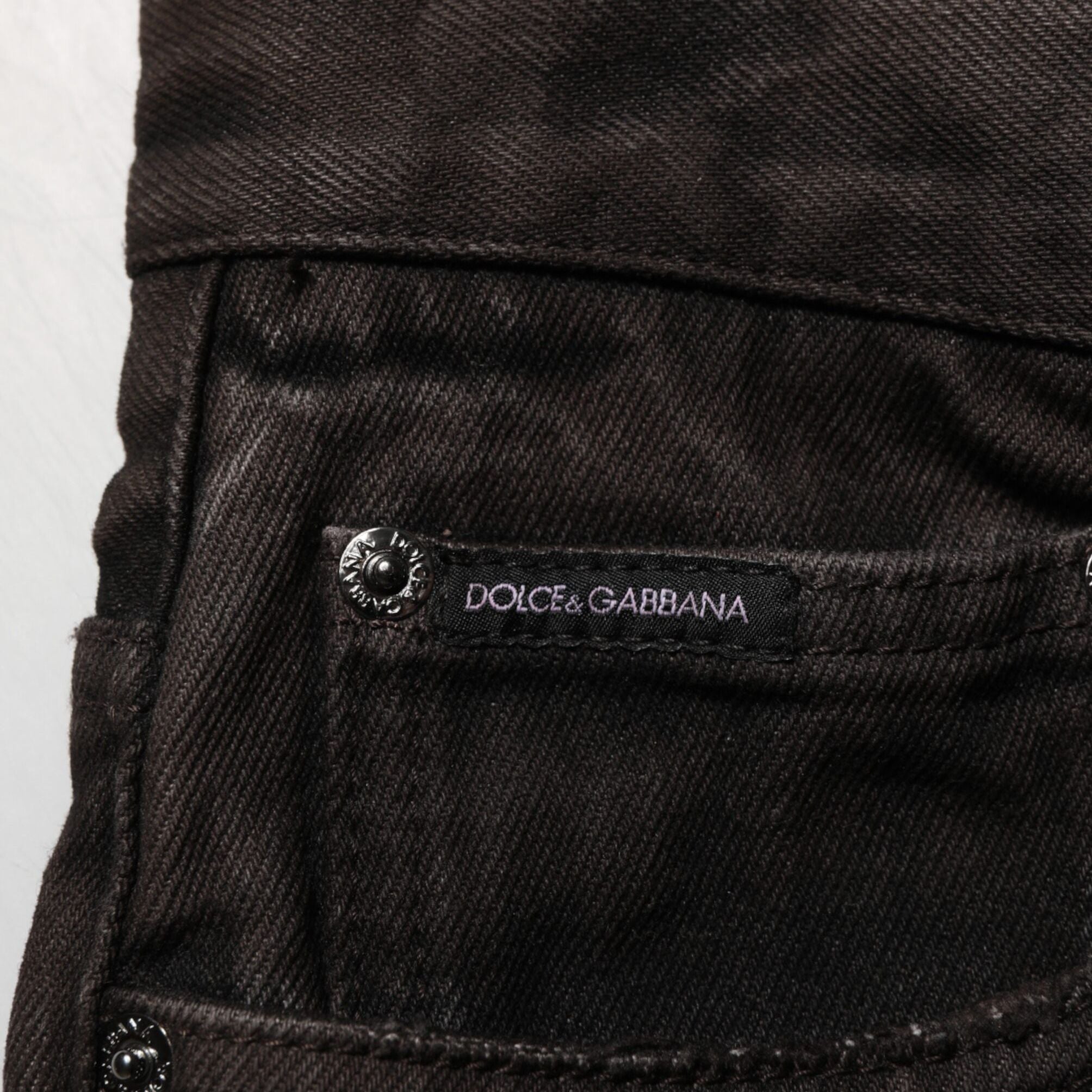 Dolce & Gabbana Black Cotton Tattered Denim Men Bermuda Short