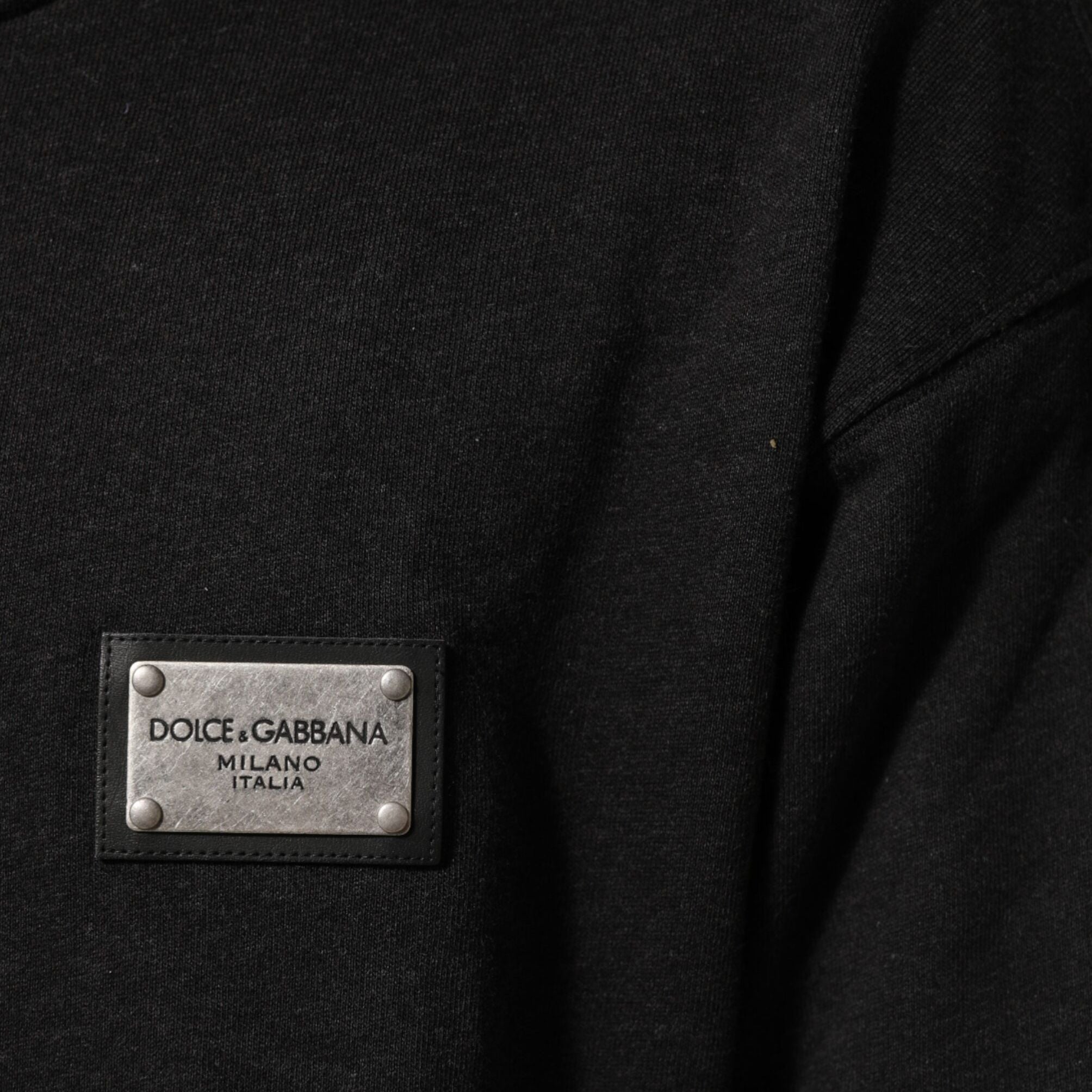 Dolce & Gabbana Black Logo FullZip Hooded Sweatshirt Sweater