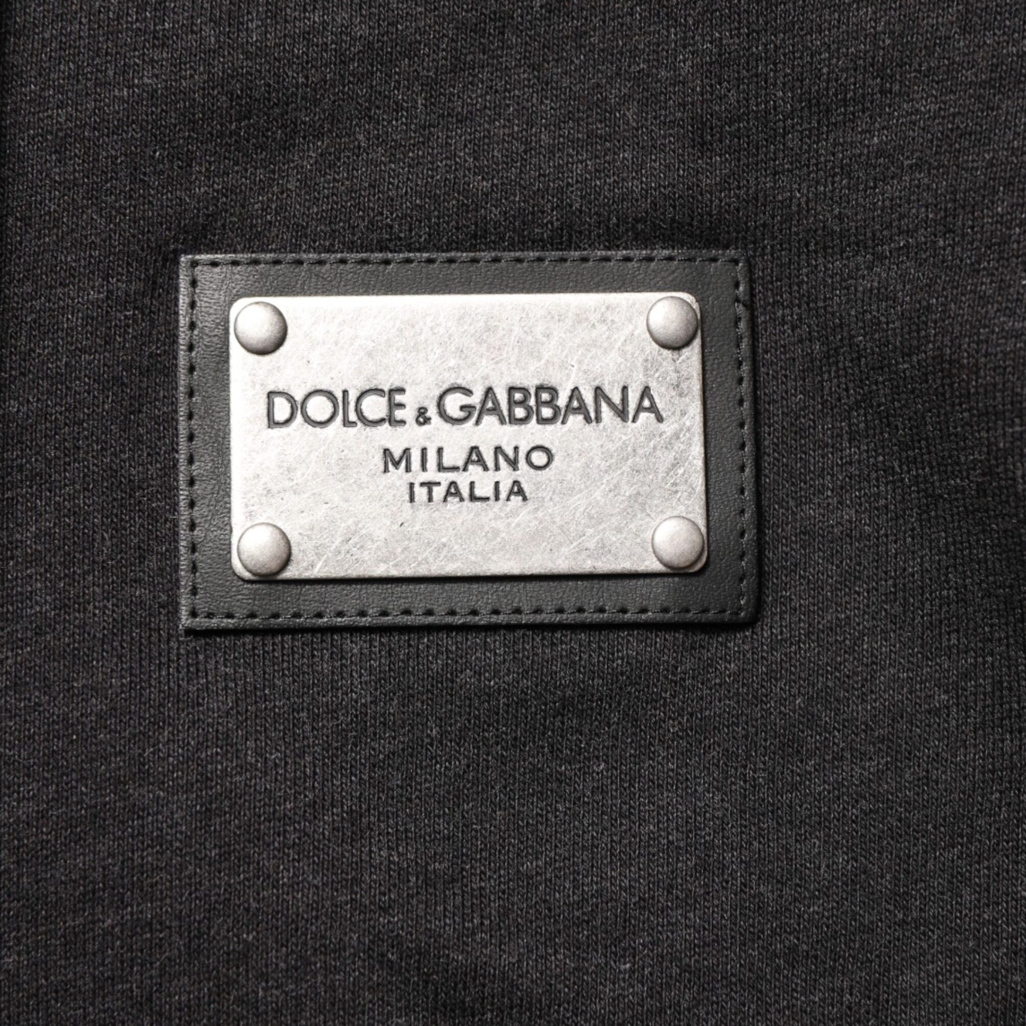 Dolce & Gabbana Black Logo FullZip Hooded Sweatshirt Sweater