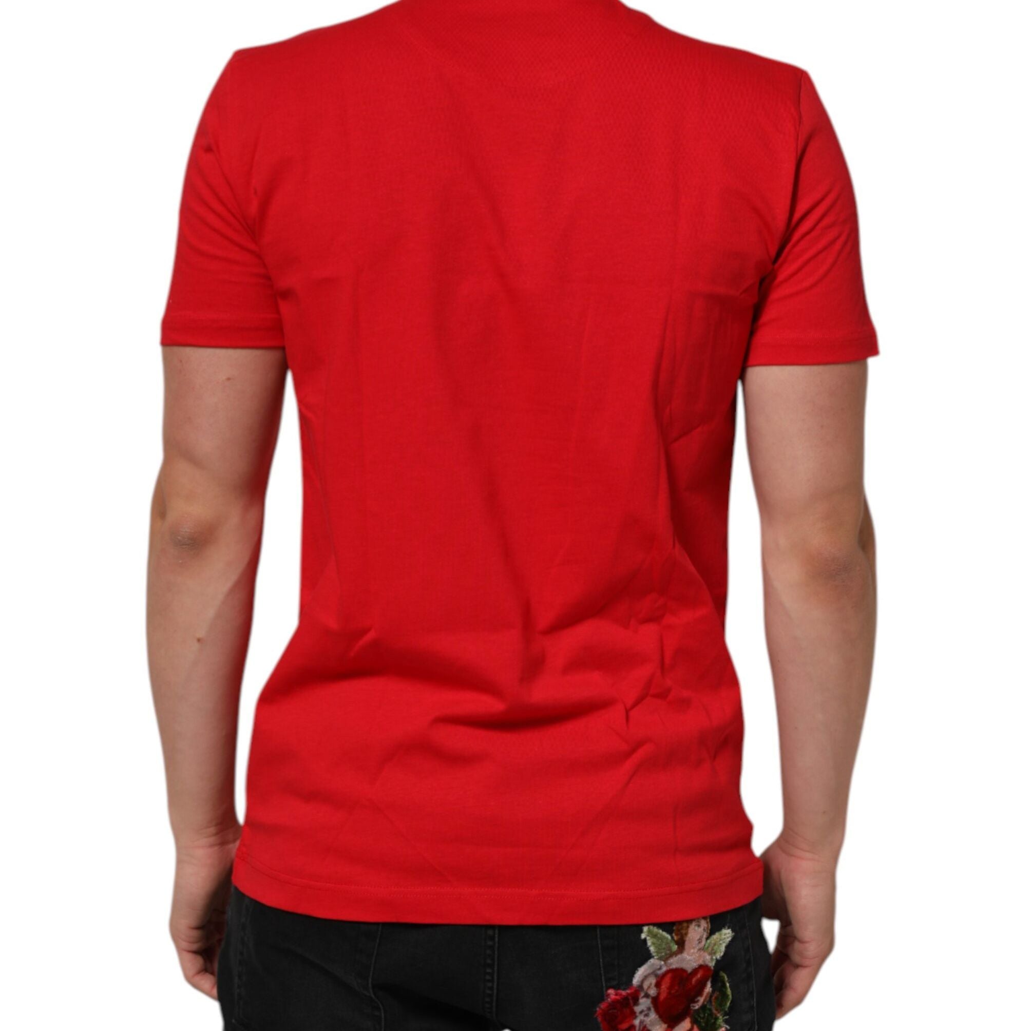 Dolce & Gabbana Red Goodluck 2023 Cotton Crew Neck T-shirt
