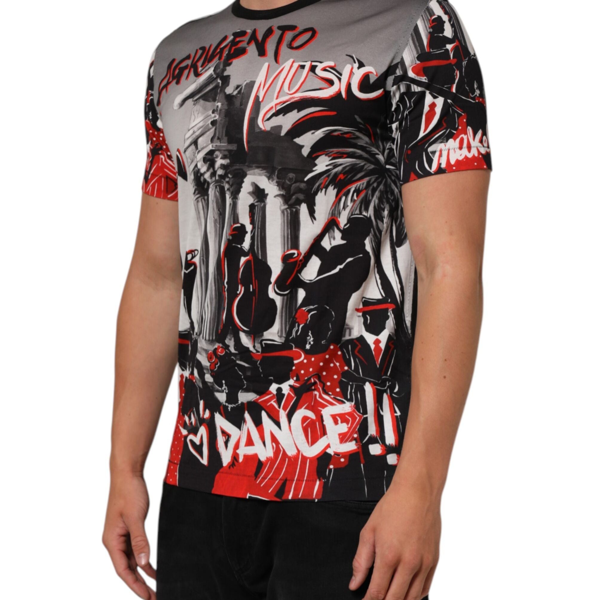 Dolce & Gabbana Multicolor Agrigento Dance Jazz Music Print T-shirt