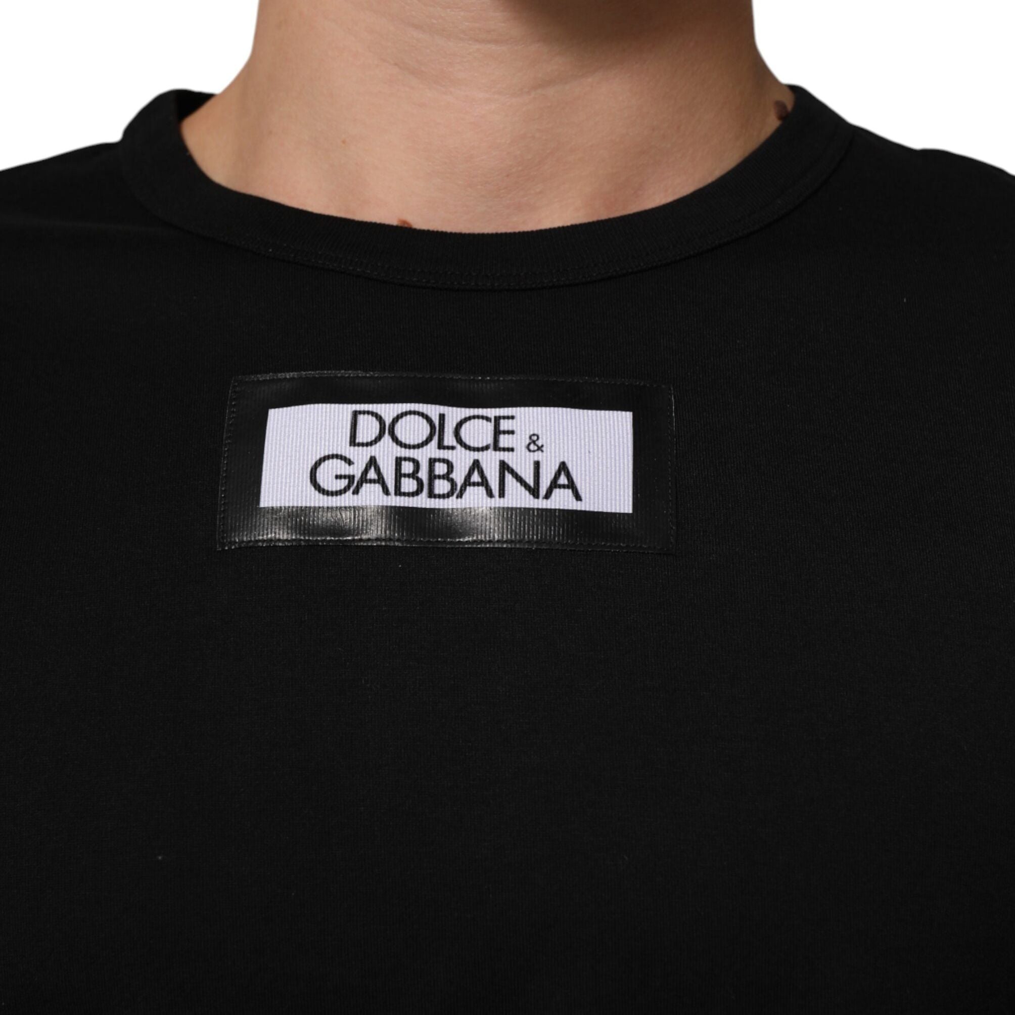 Dolce & Gabbana Black DGRoyals Cotton Men Crew Neck IT T-shirt