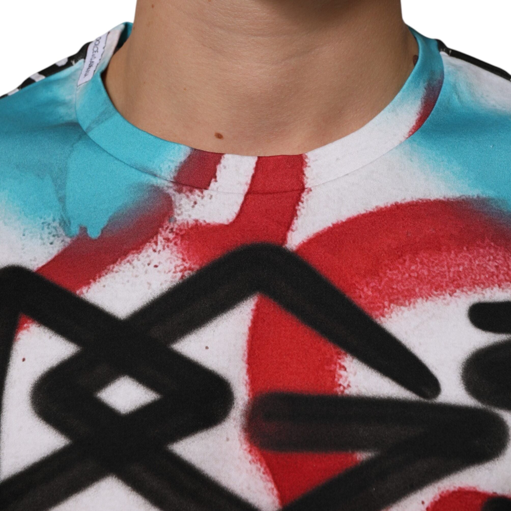 Dolce & Gabbana White Graffiti Crew Neck Short Sleeves T-shirt