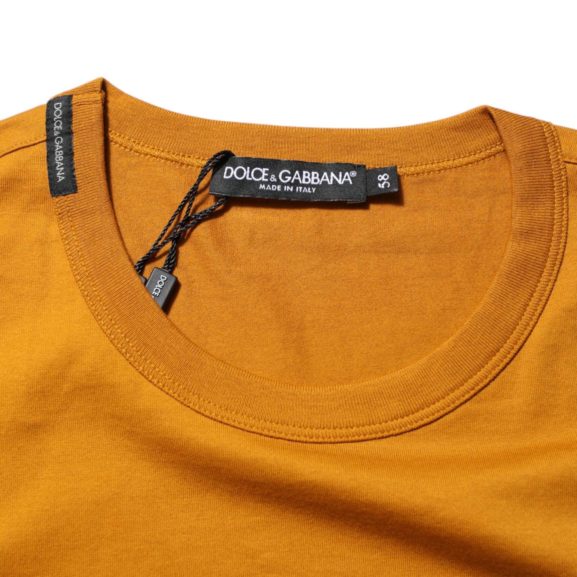 Dolce & Gabbana Golden Brown Crew Neck Short Sleeve T-shirt