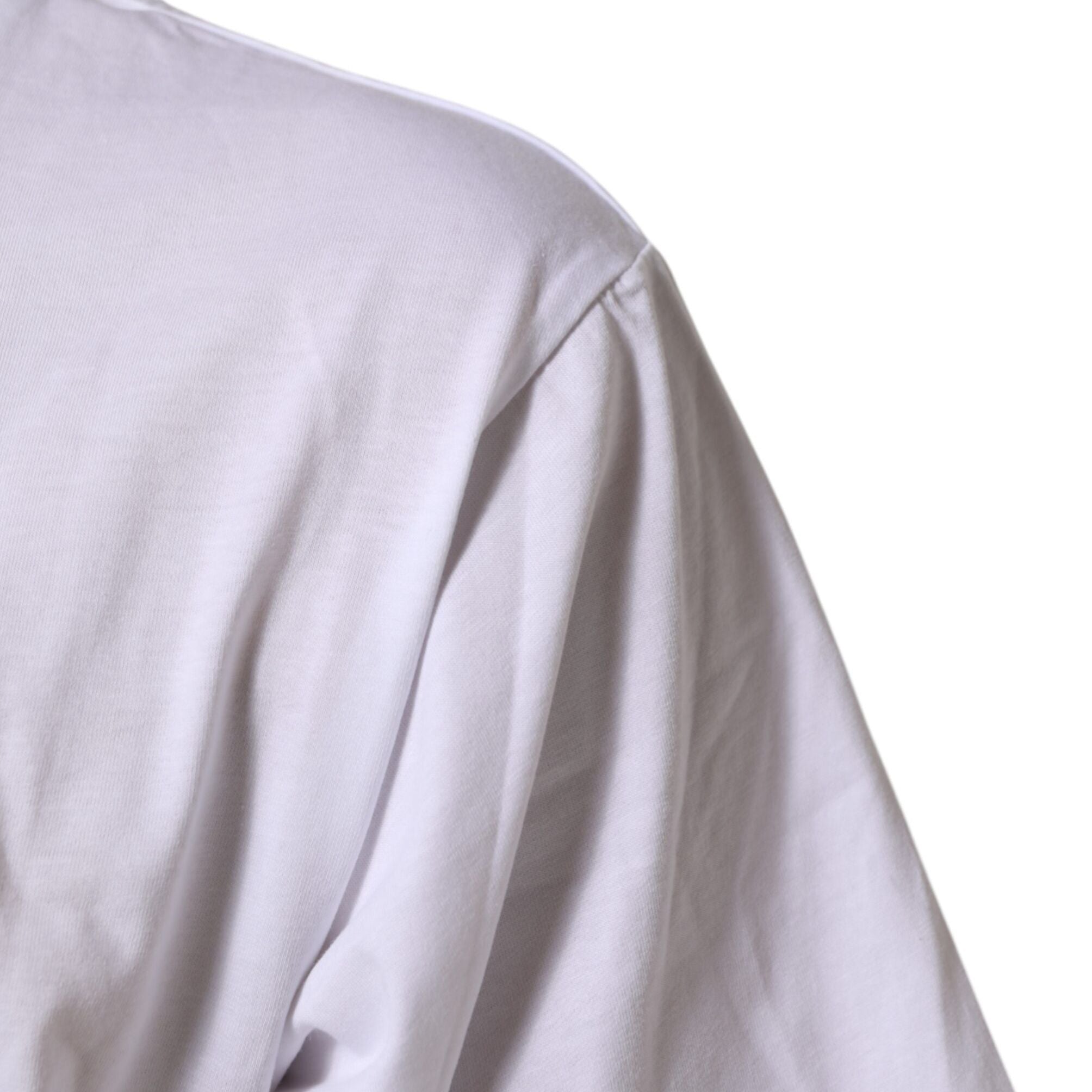 Dolce & Gabbana White Graphic Print Cotton Crew Neck T-shirt