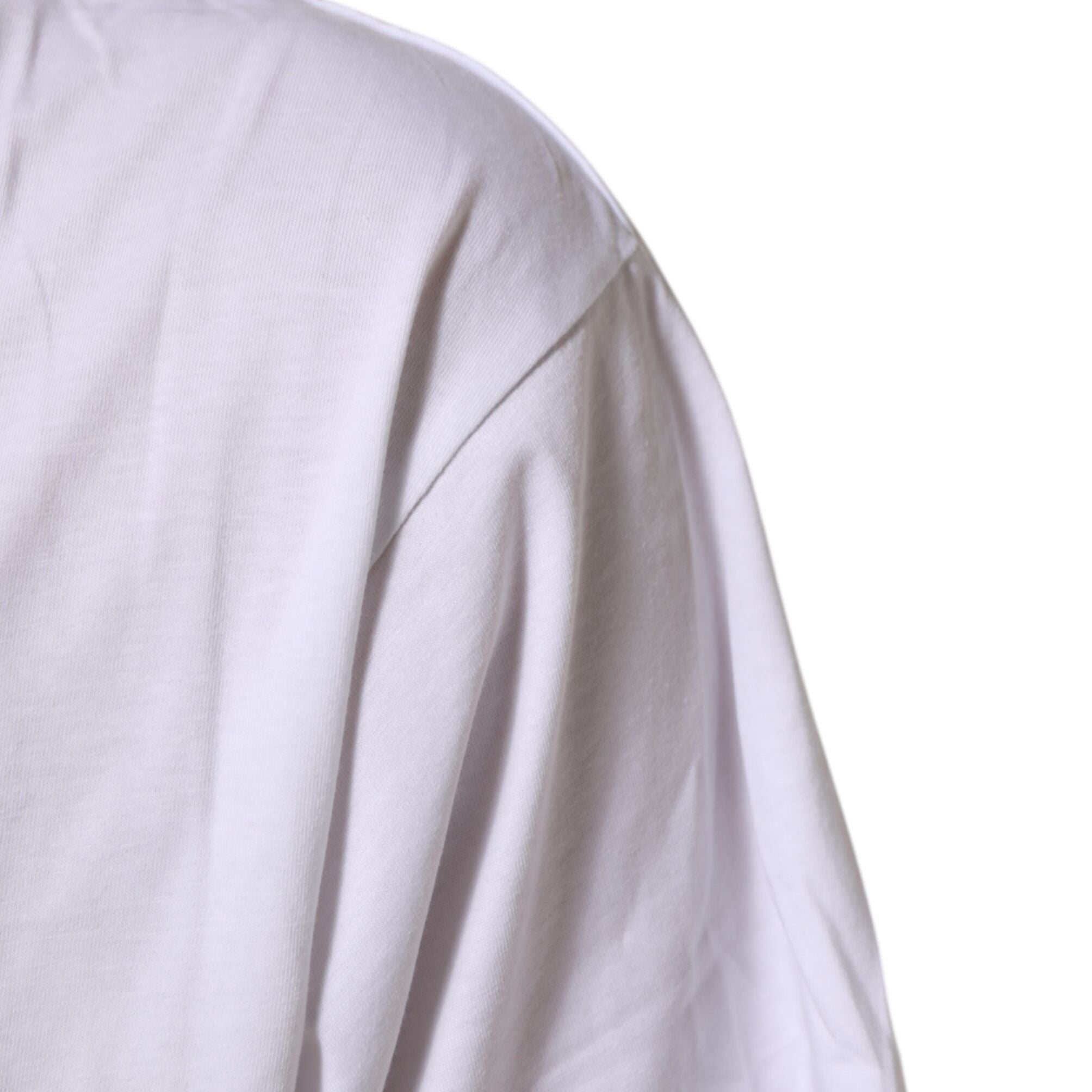 Dolce & Gabbana White Graphic Print Cotton Crew Neck T-shirt