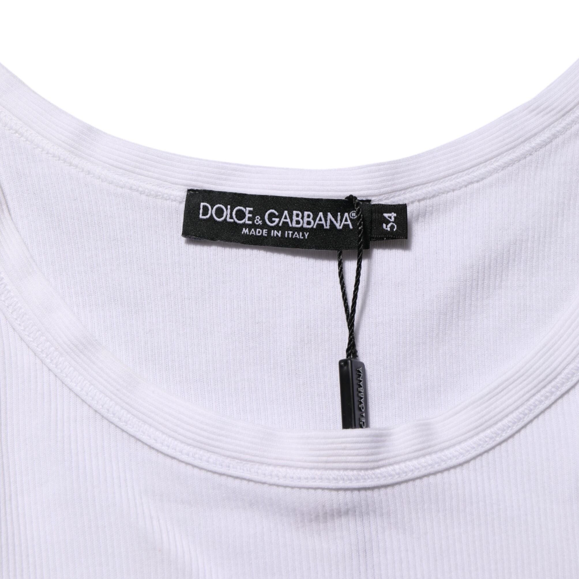 Dolce & Gabbana White Sleeveless Round Neck Tank Top T-shirt