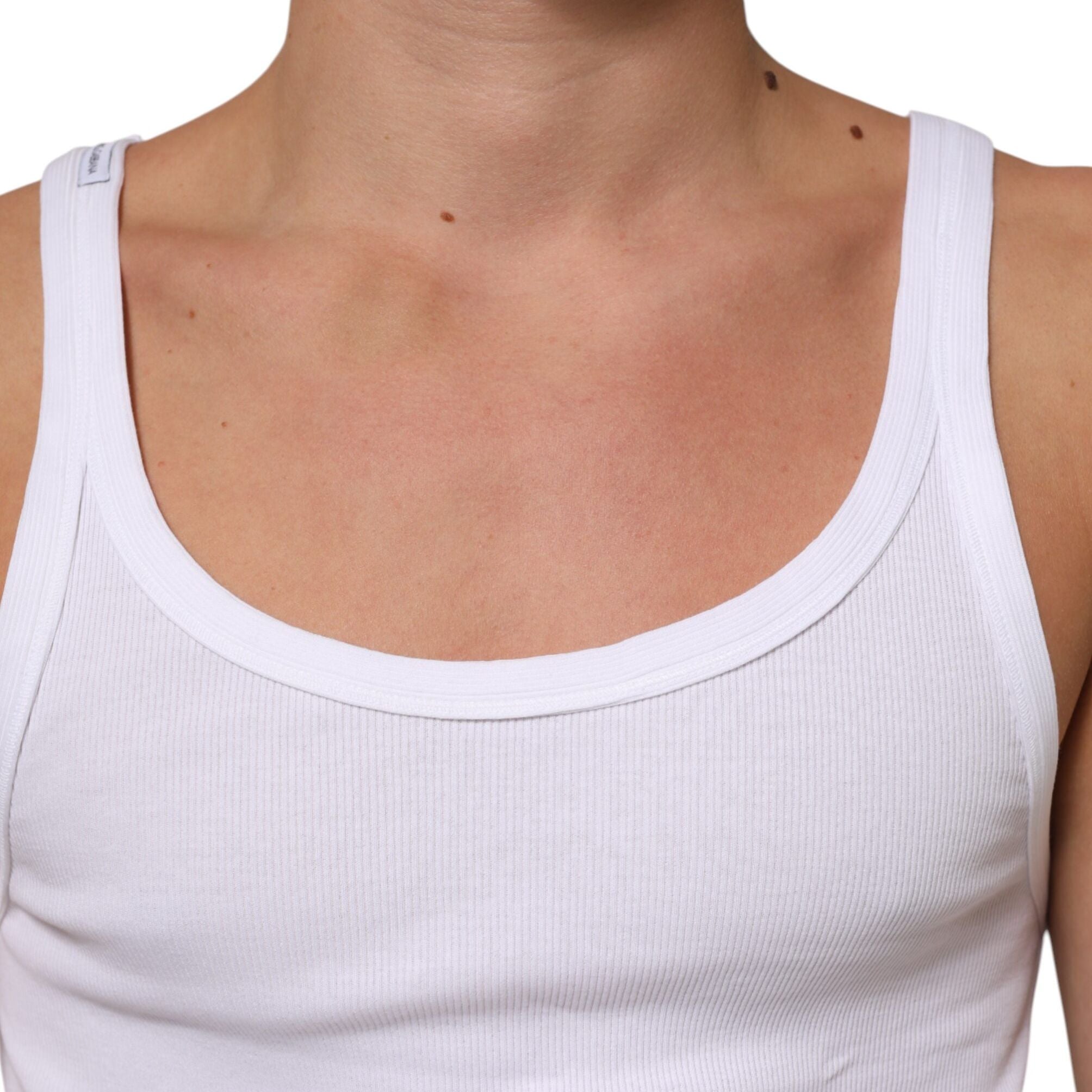 Dolce & Gabbana White Sleeveless Round Neck Tank Top T-shirt