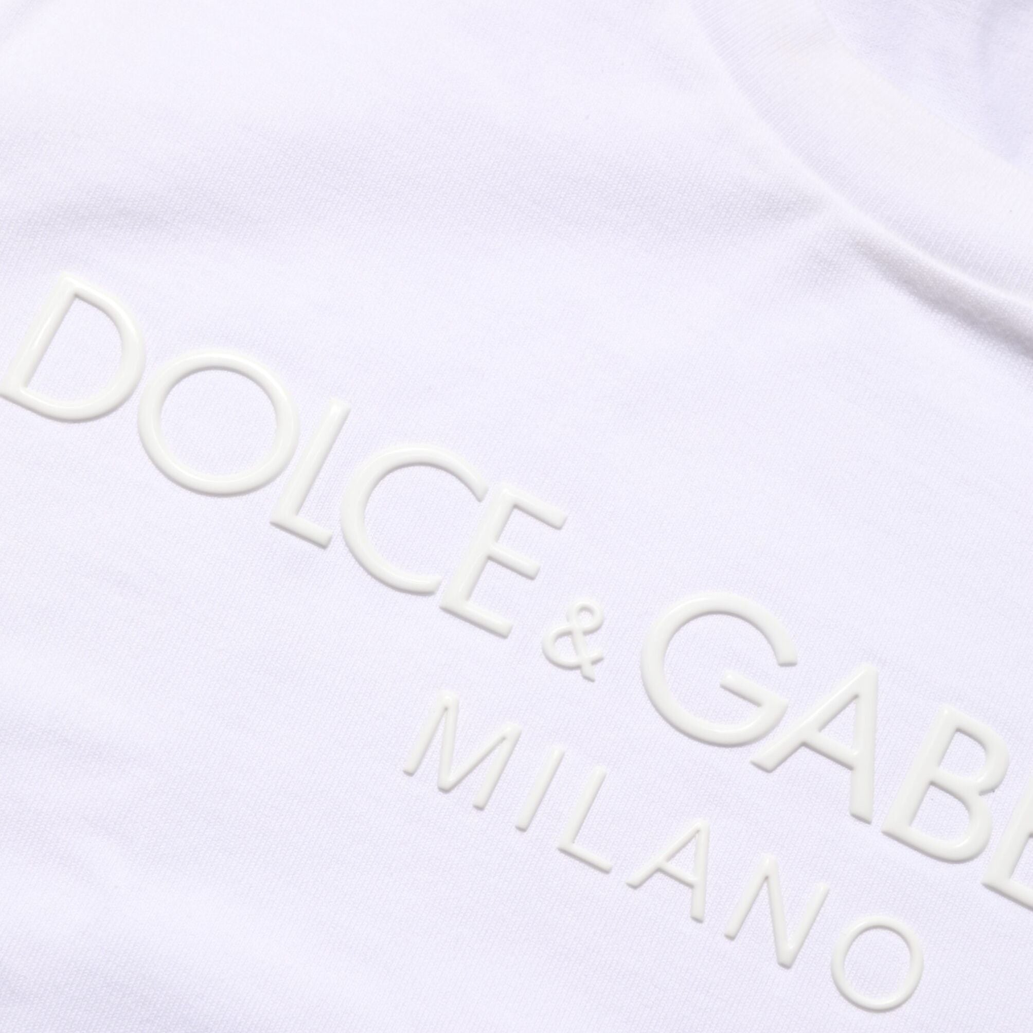 Dolce & Gabbana White Cotton Crew Neck Short Sleeves T-shirt