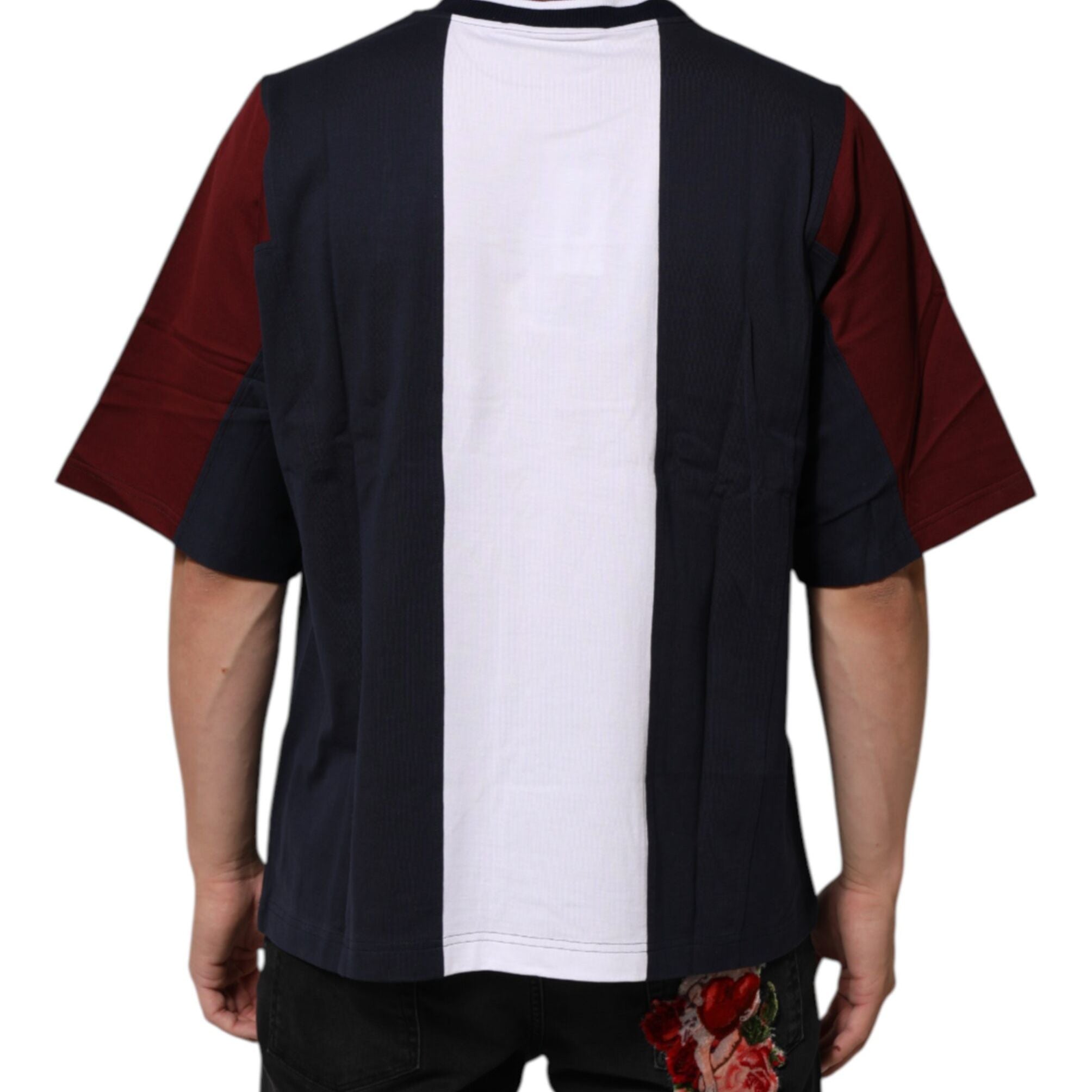 Dolce & Gabbana Multicolor Striped Cotton Men Crew Neck T-shirt