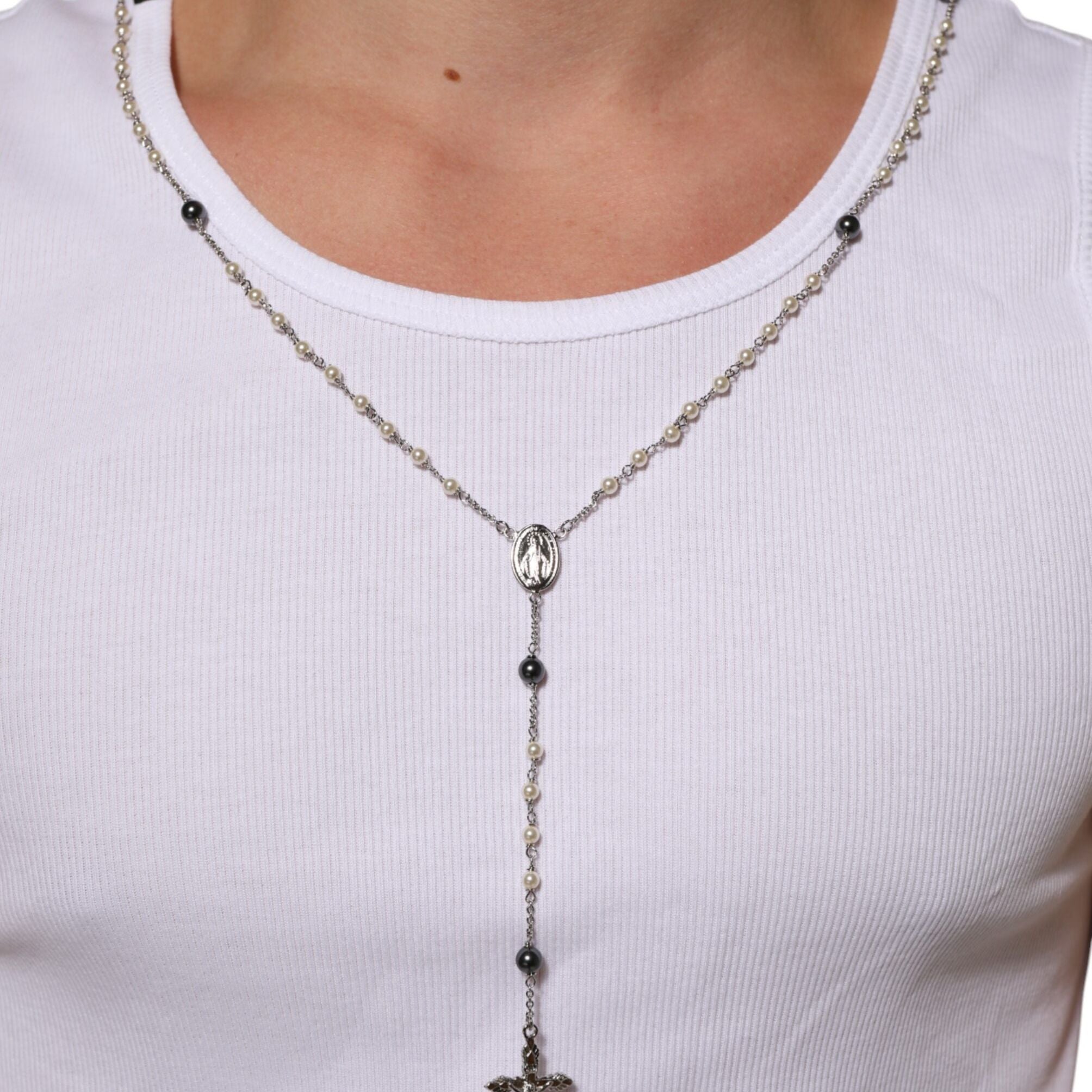 Dolce & Gabbana White Cotton Chain Necklace Tank Top T-shirt