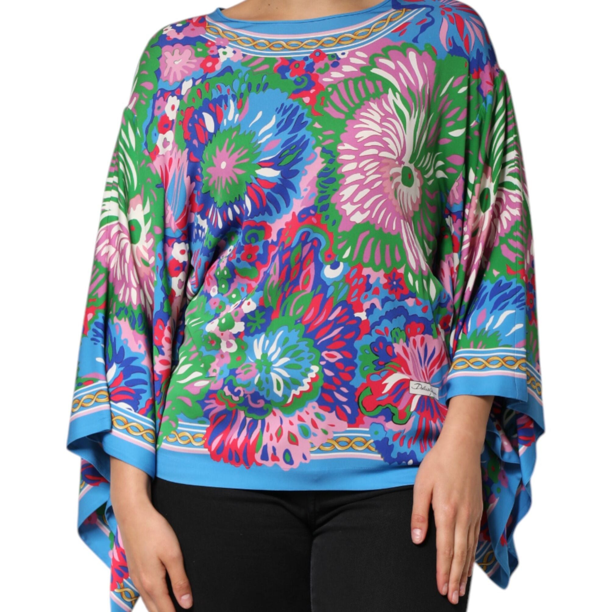 Dolce & Gabbana Multicolor Floral Printed Tunic Blouse Top