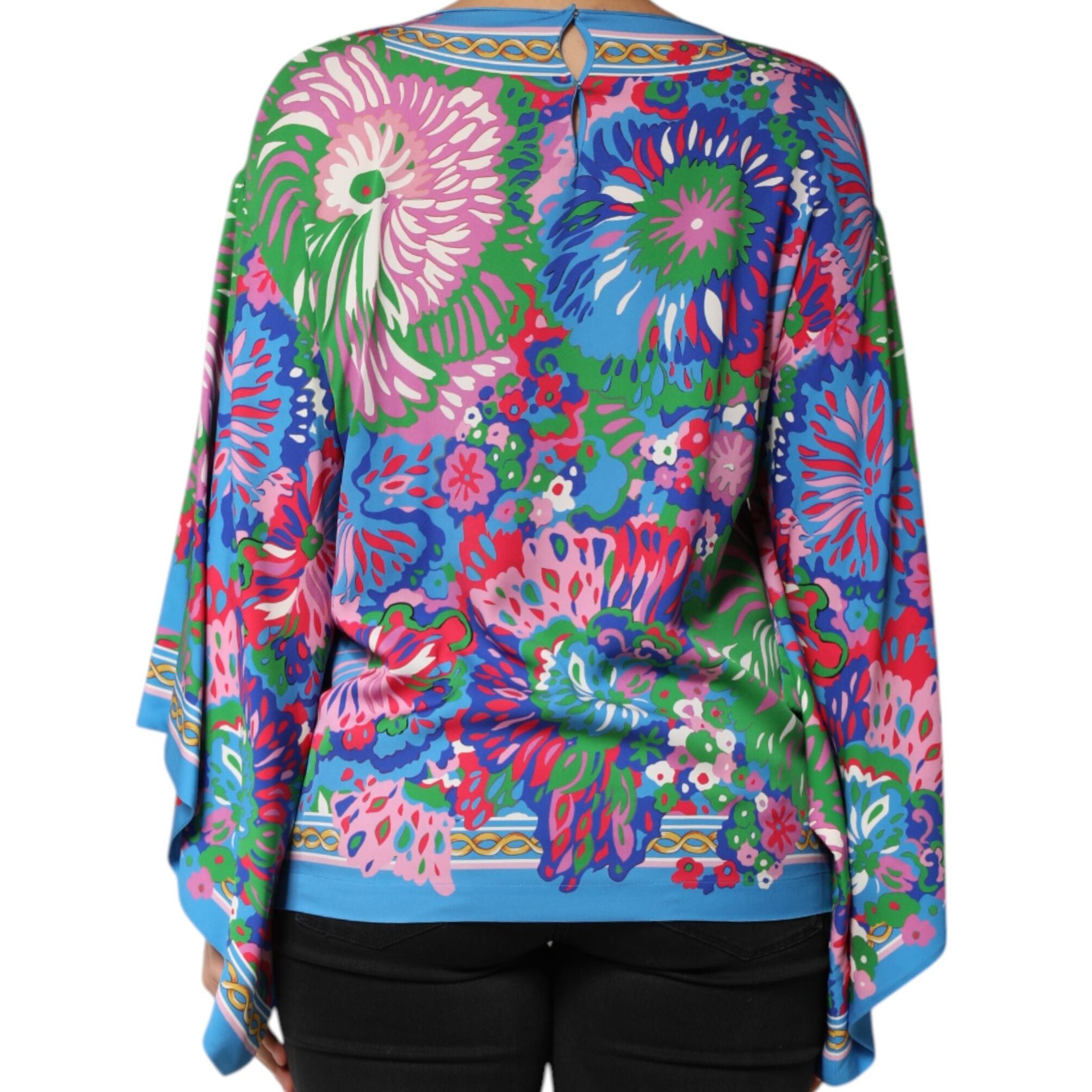 Dolce & Gabbana Multicolor Floral Printed Tunic Blouse Top