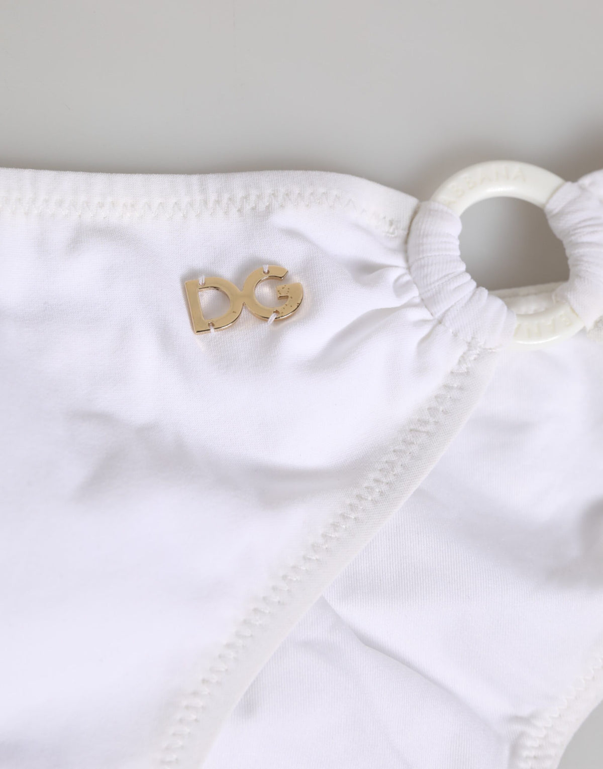 Dolce & Gabbana White Logo Swimsuit 2 Piece Top Bottom Swimwear