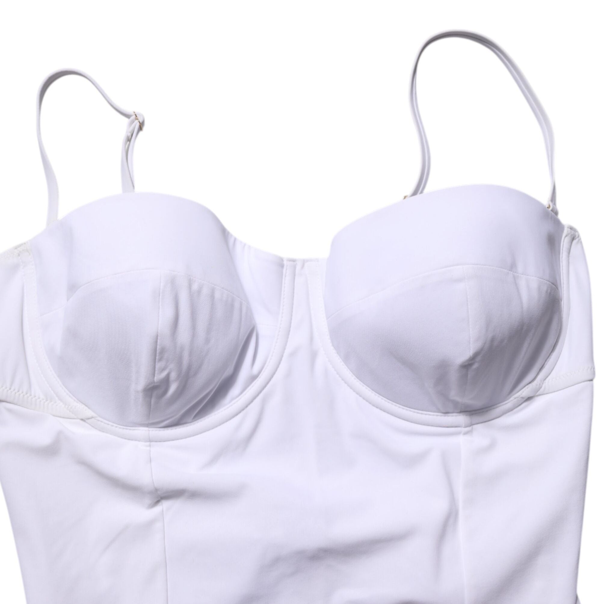Dolce & Gabbana White Padded Balconette One Piece Swimwear