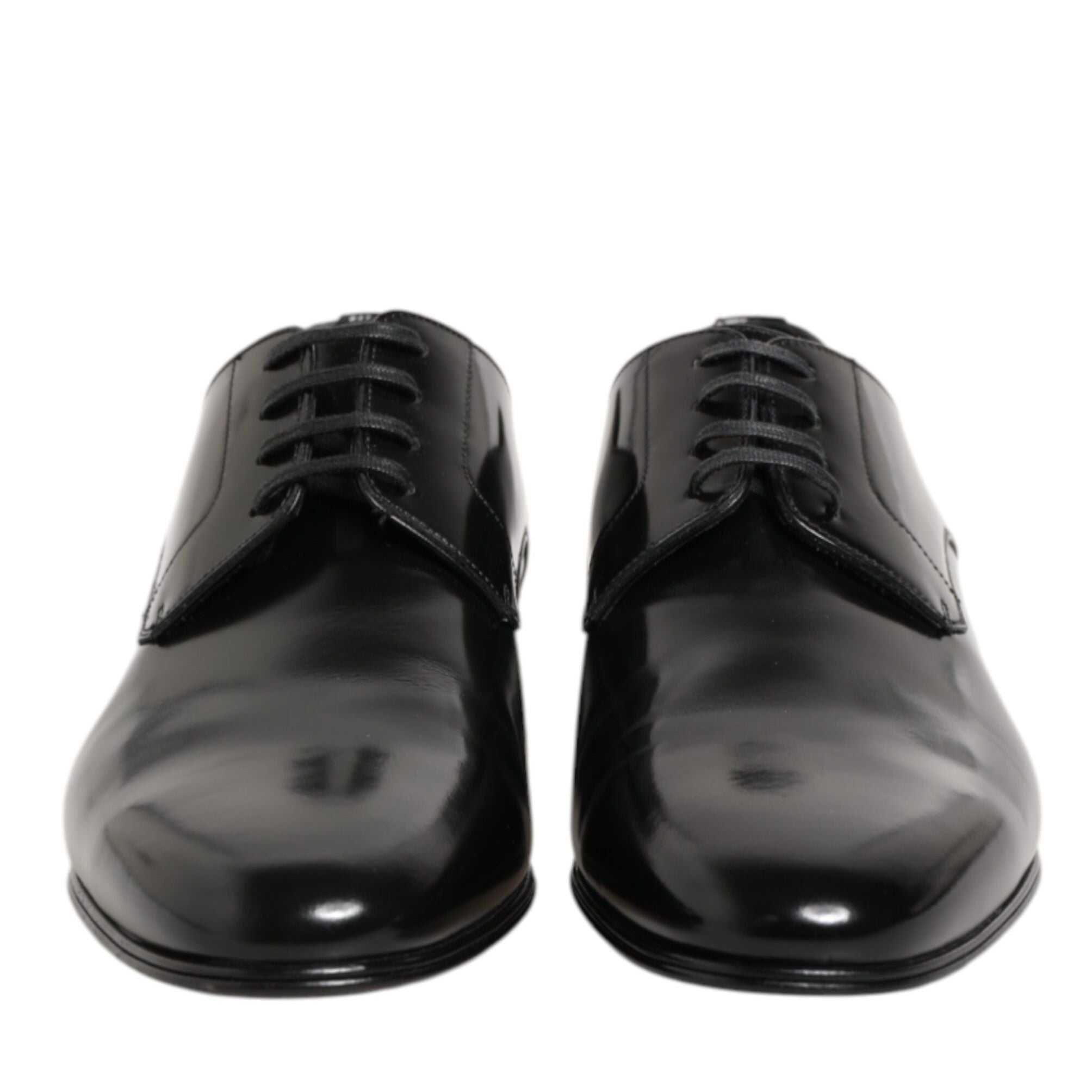Dolce & Gabbana Black Calfskin Leather Derby Men Dress Shoes