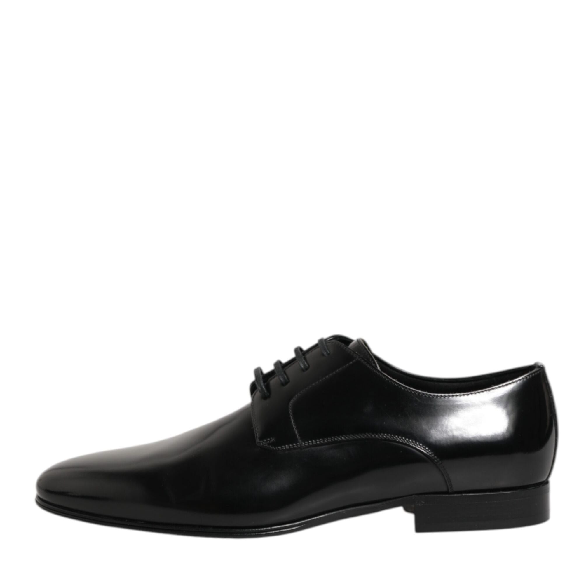 Dolce & Gabbana Black Calfskin Leather Derby Men Dress Shoes