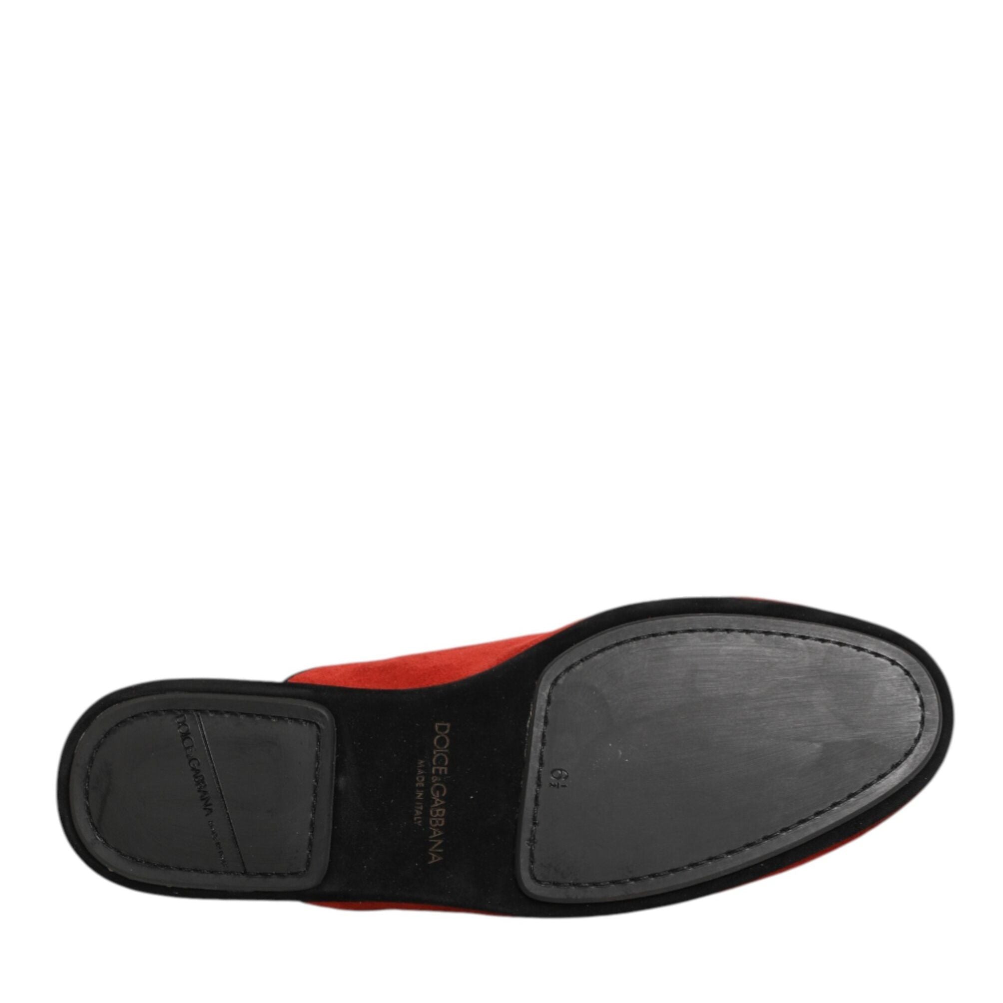 Dolce & Gabbana Red Suede DG King Men House Slippers Shoes