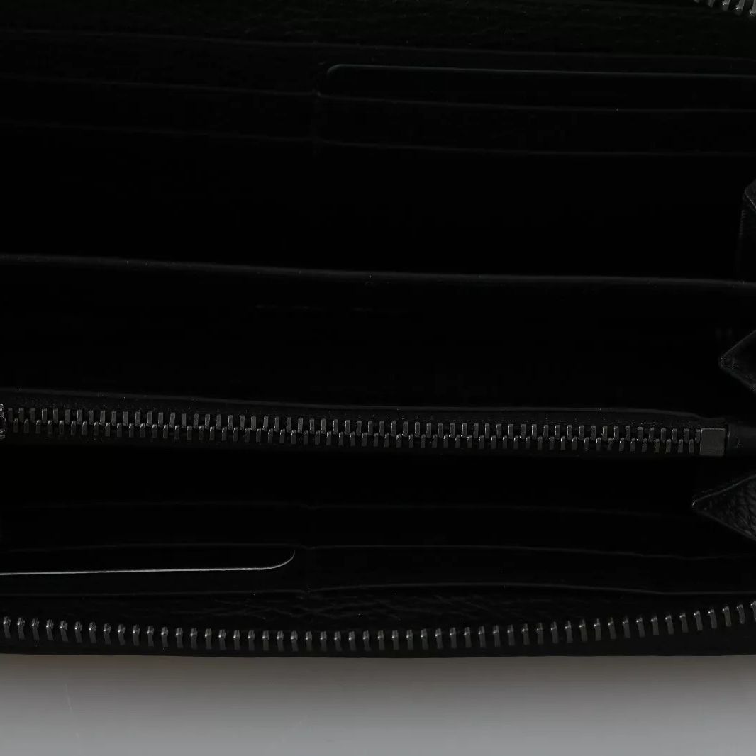 Dolce & Gabbana Black Leather #DGFAMILY Zipper Continental Mens Wallet