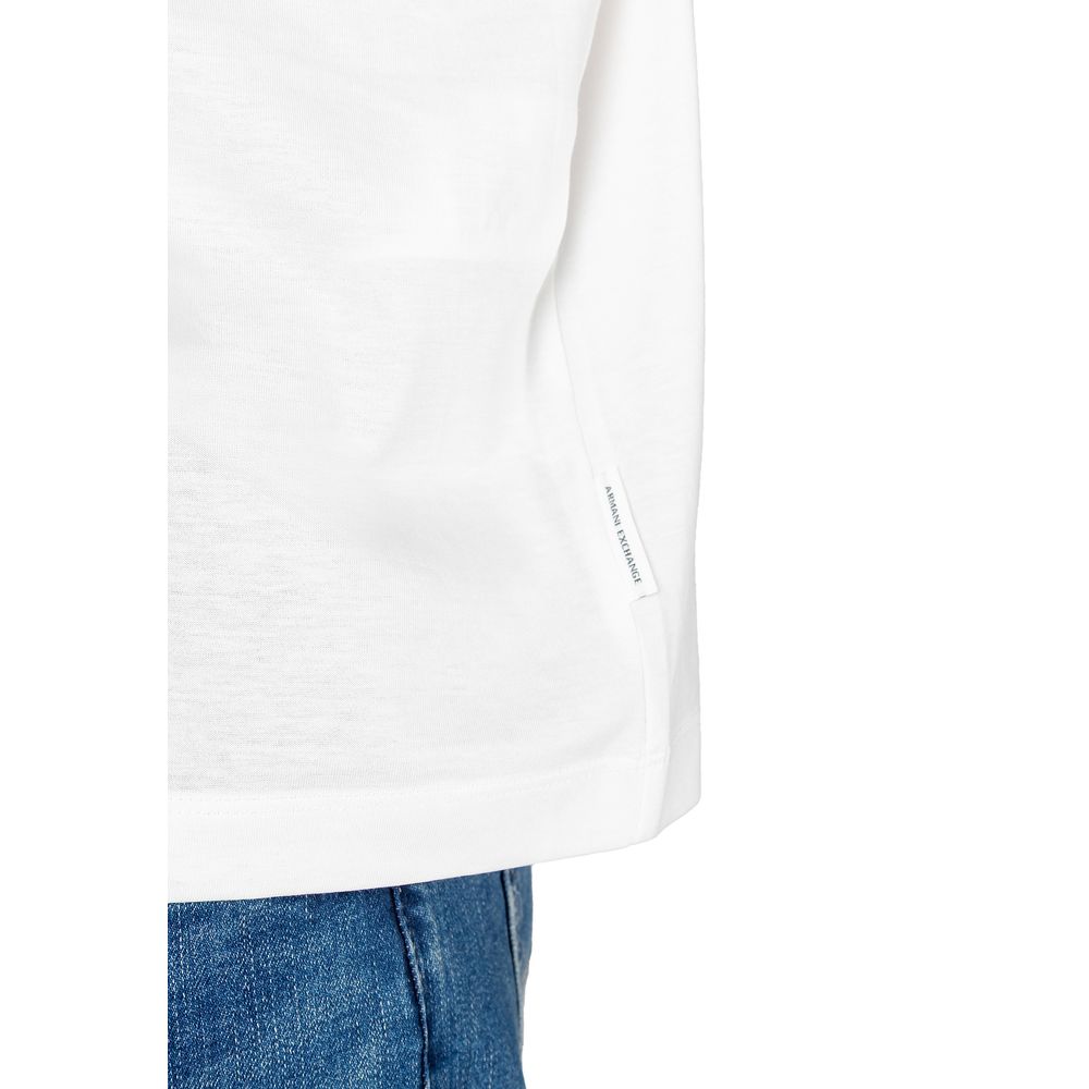 Armani Exchange White Cotton Polo Shirt