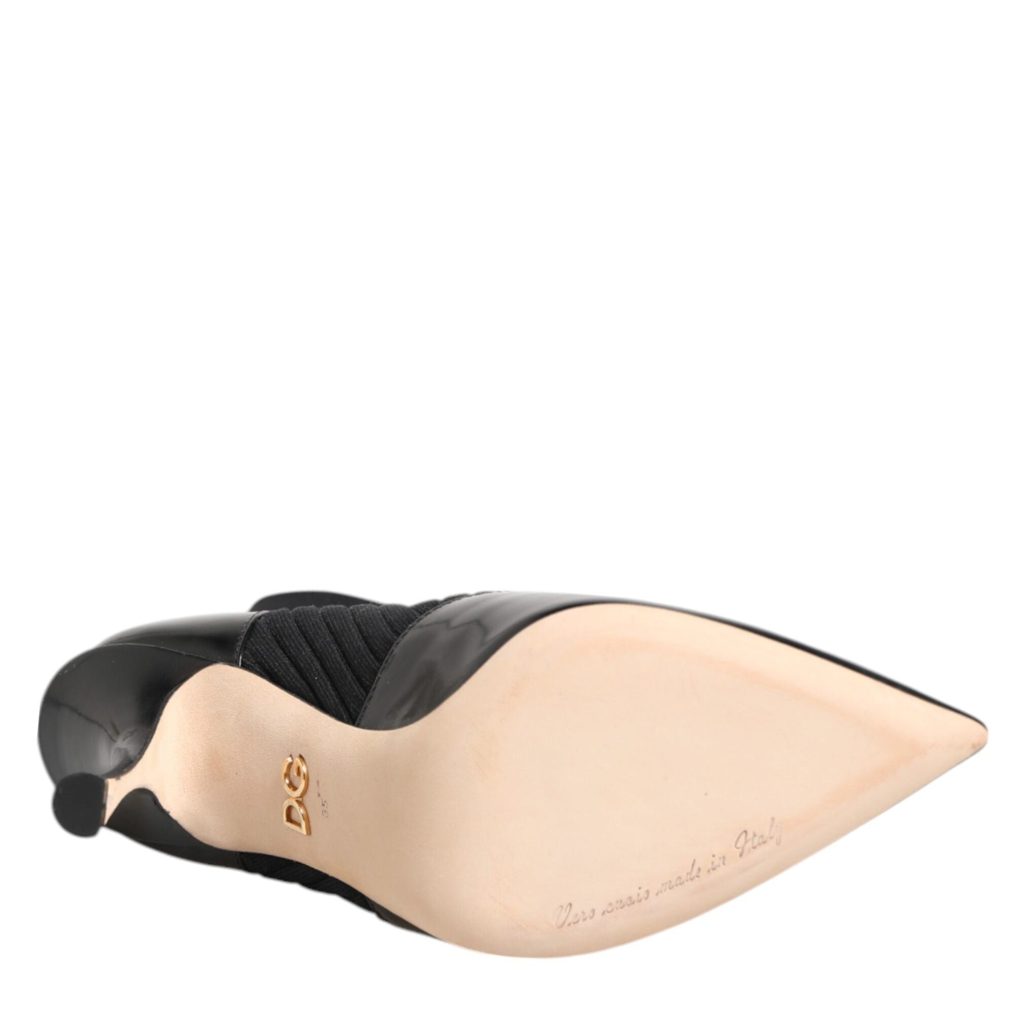 Dolce & Gabbana Black Stretch Stilettos Booties Socks Shoes
