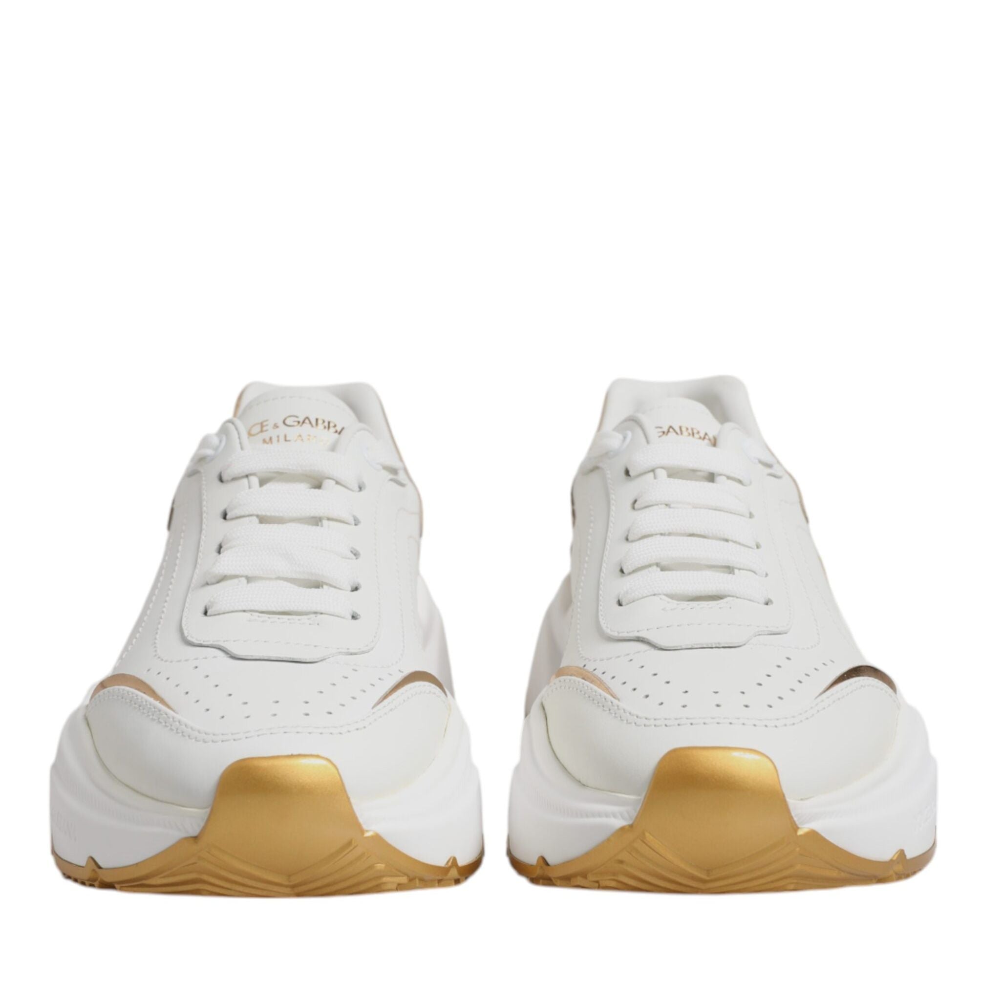 Dolce & Gabbana White Gold Daymaster Low Top Sneakers Shoes