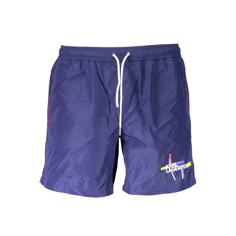 Karl Lagerfeld Blu Polyester Men's Swim Boxer