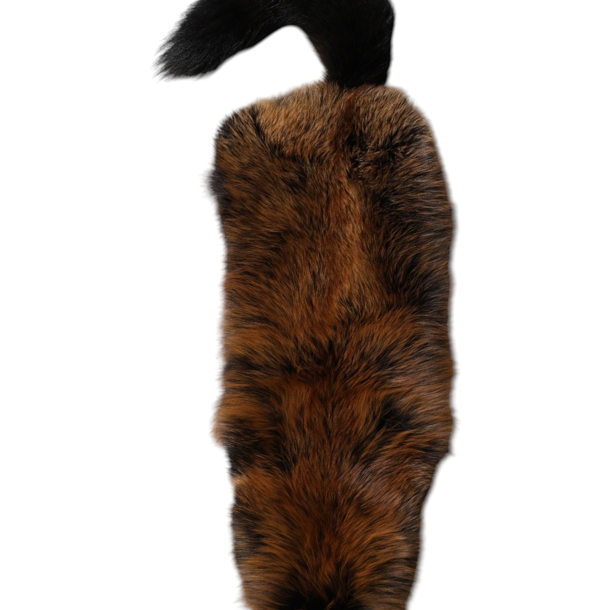 Dolce & Gabbana Brown Red Fox Fur Neck Cashmere Warmer Scarf