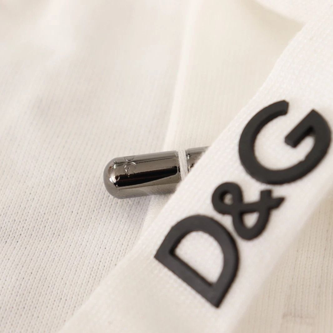 Dolce & Gabbana White Cotton Logo Patch Sweatpants Jogging Pants