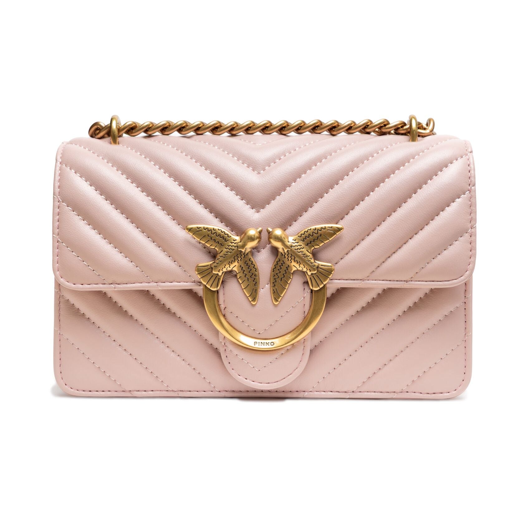 PINKO Powder Pink Love One Mini Shoulder Bag