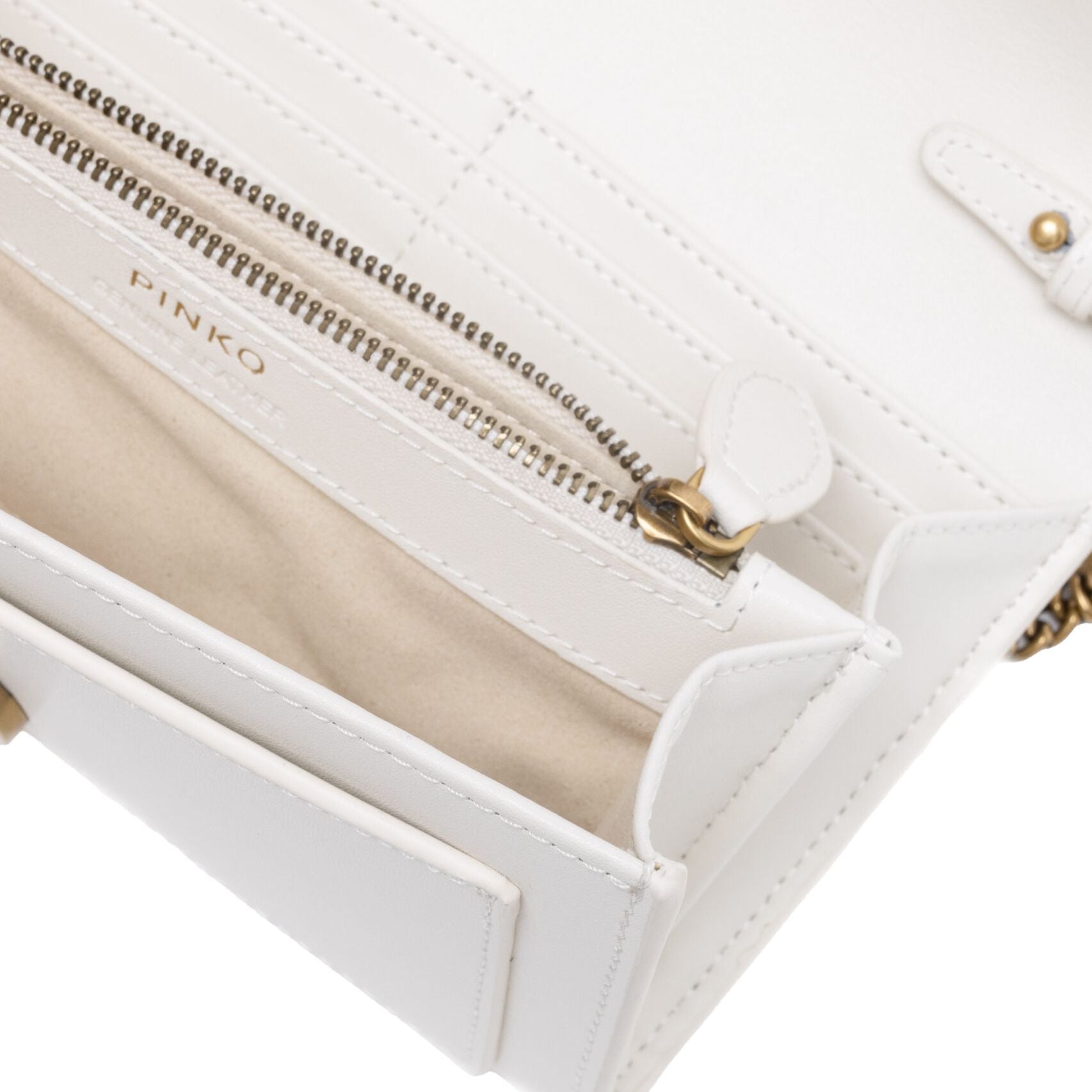 PINKO White Leather One Simply Love Mini Bag